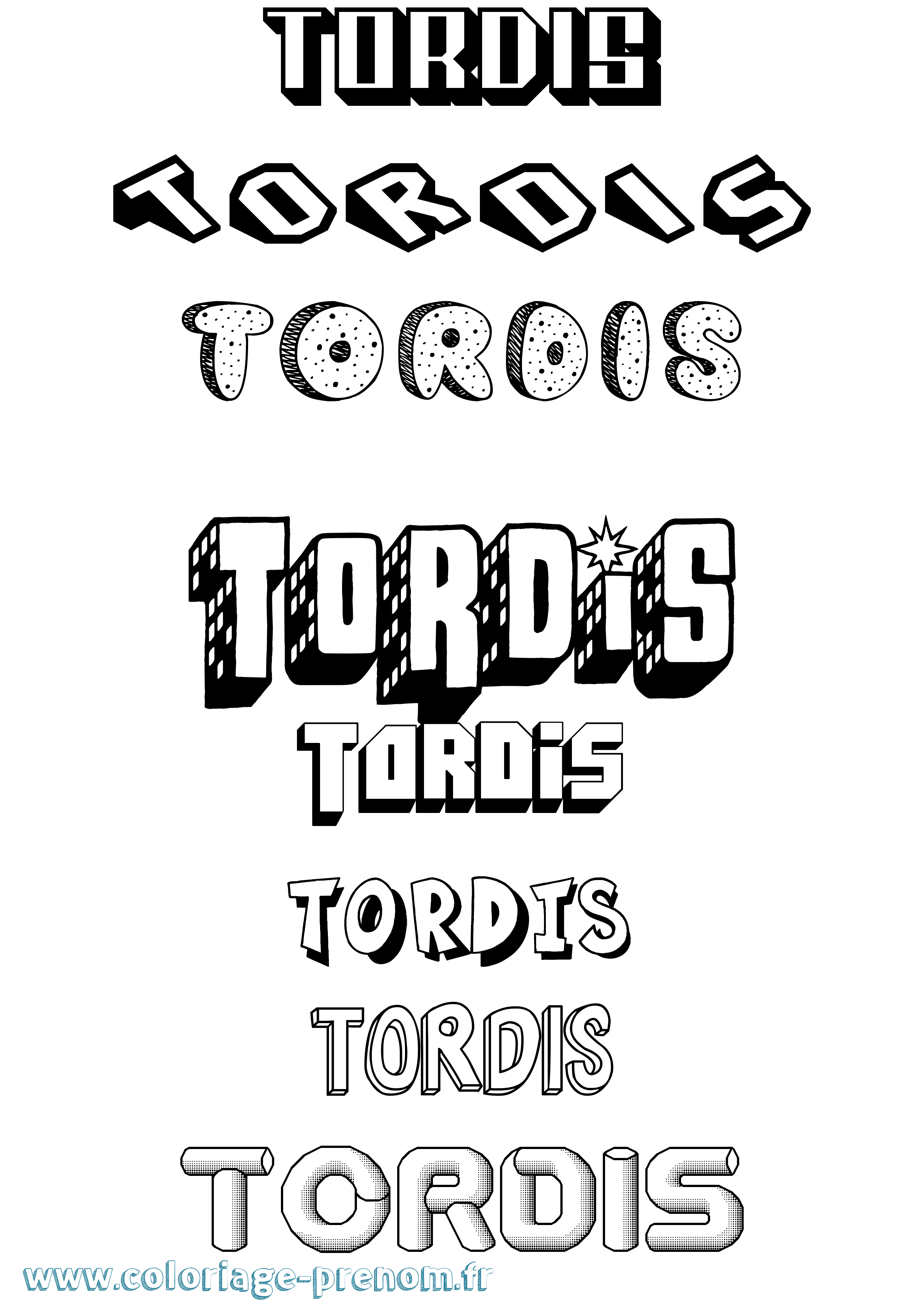 Coloriage prénom Tordis Effet 3D