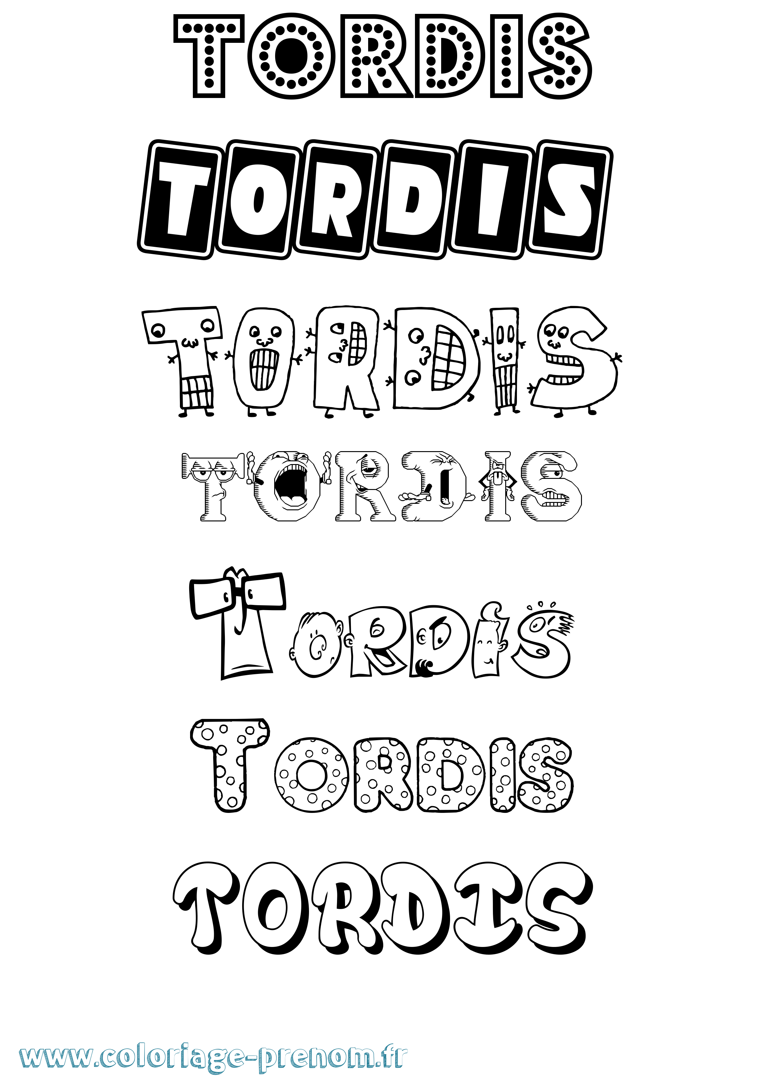 Coloriage prénom Tordis Fun