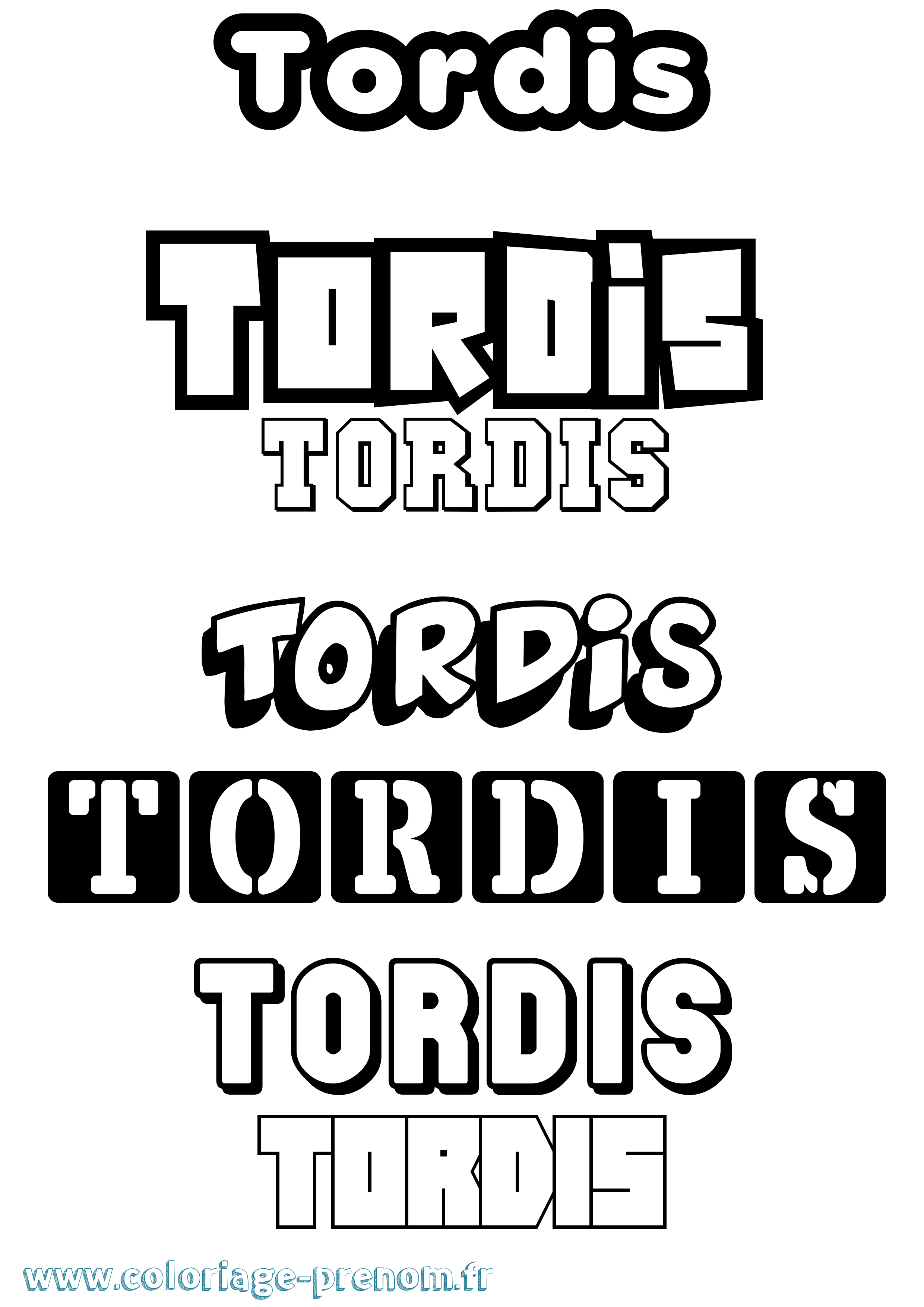 Coloriage prénom Tordis Simple