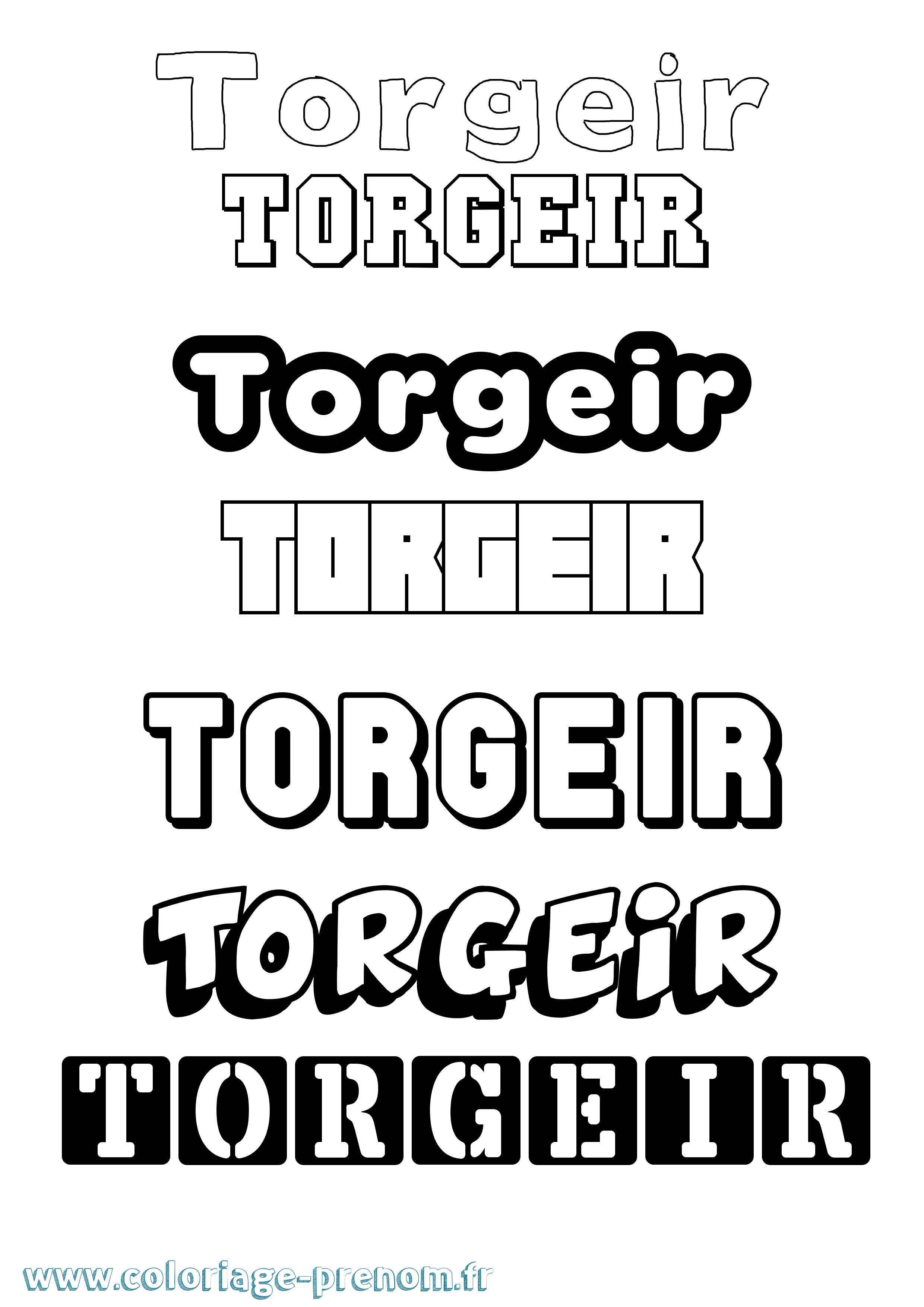 Coloriage prénom Torgeir Simple