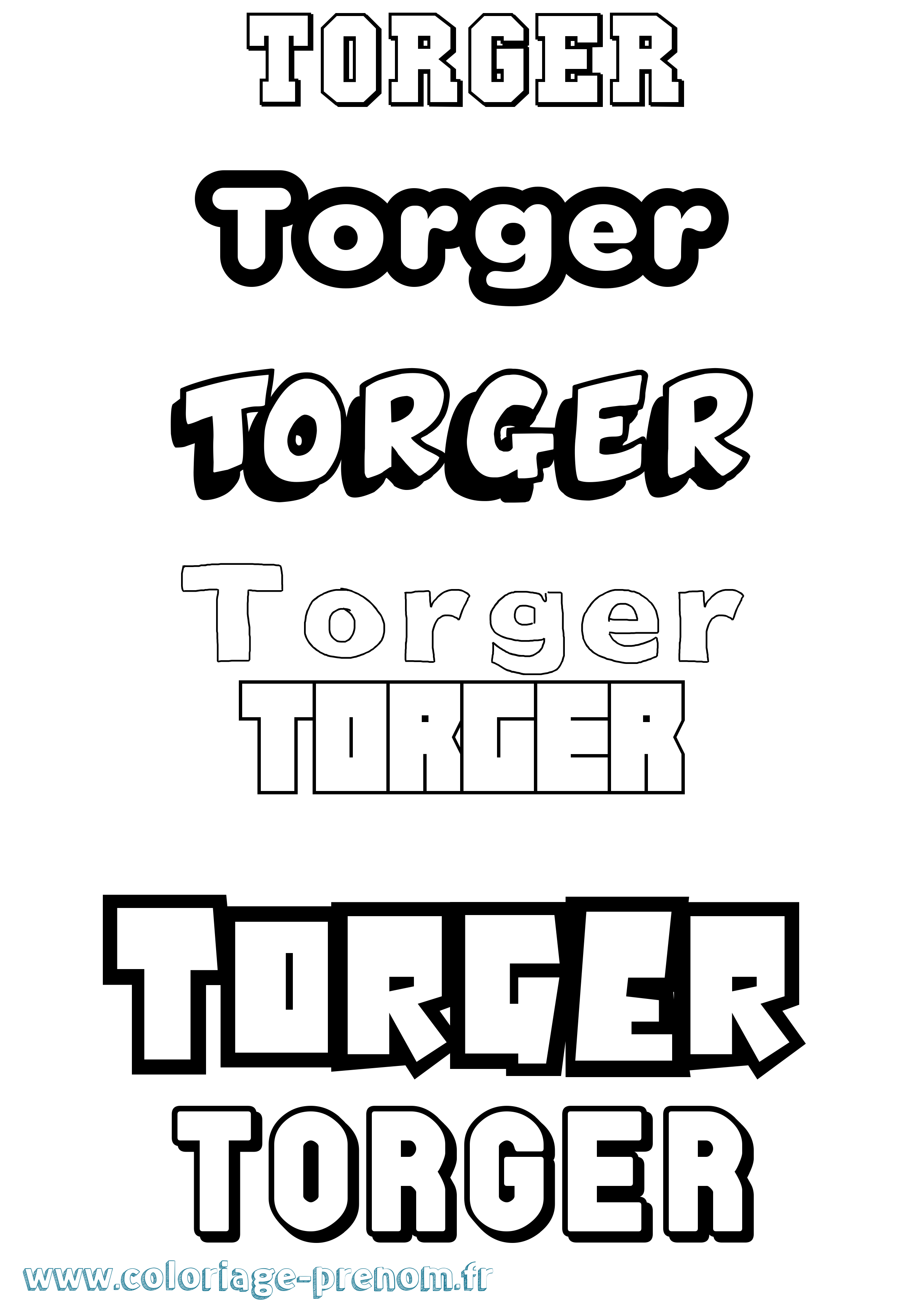 Coloriage prénom Torger Simple