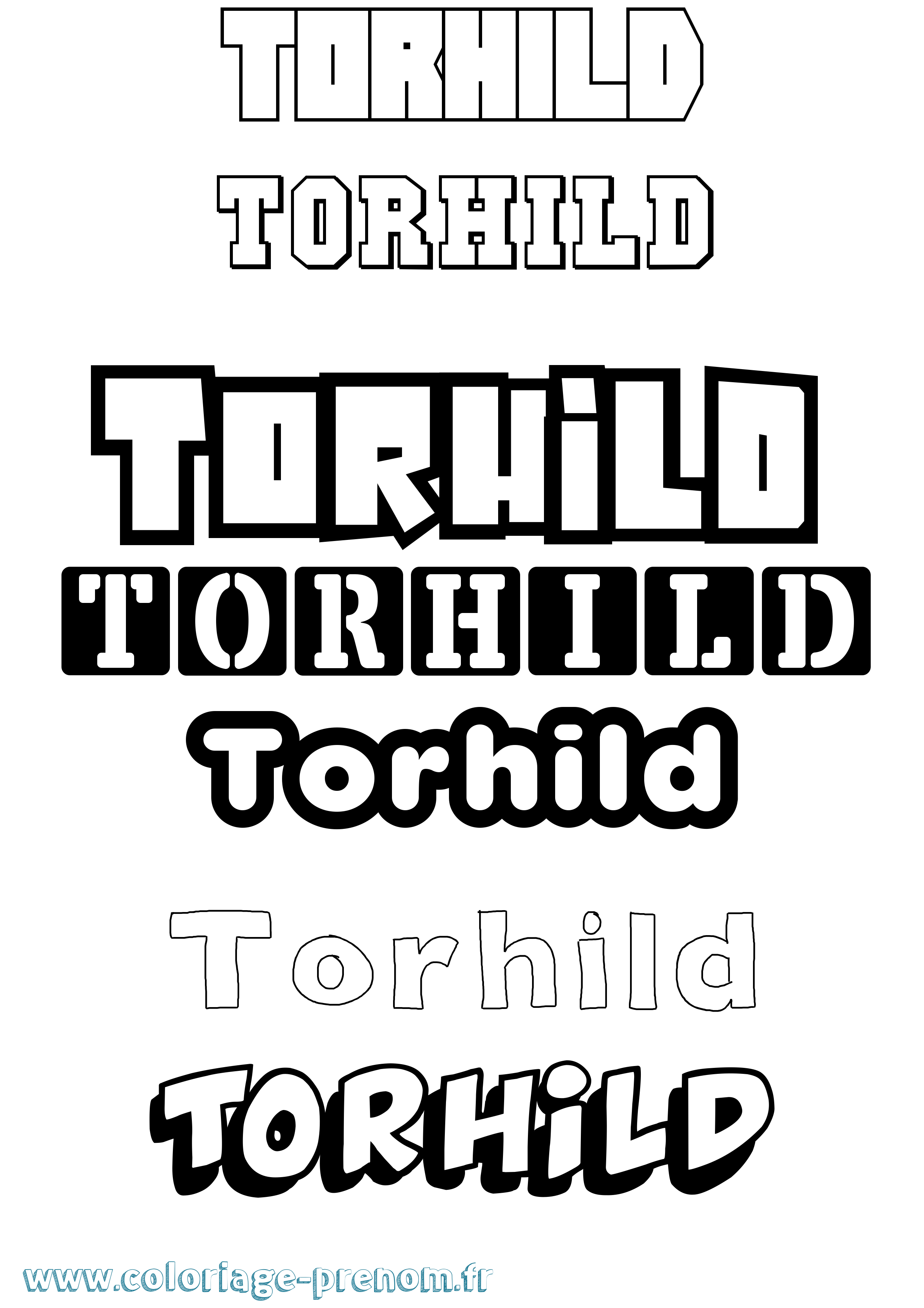 Coloriage prénom Torhild Simple
