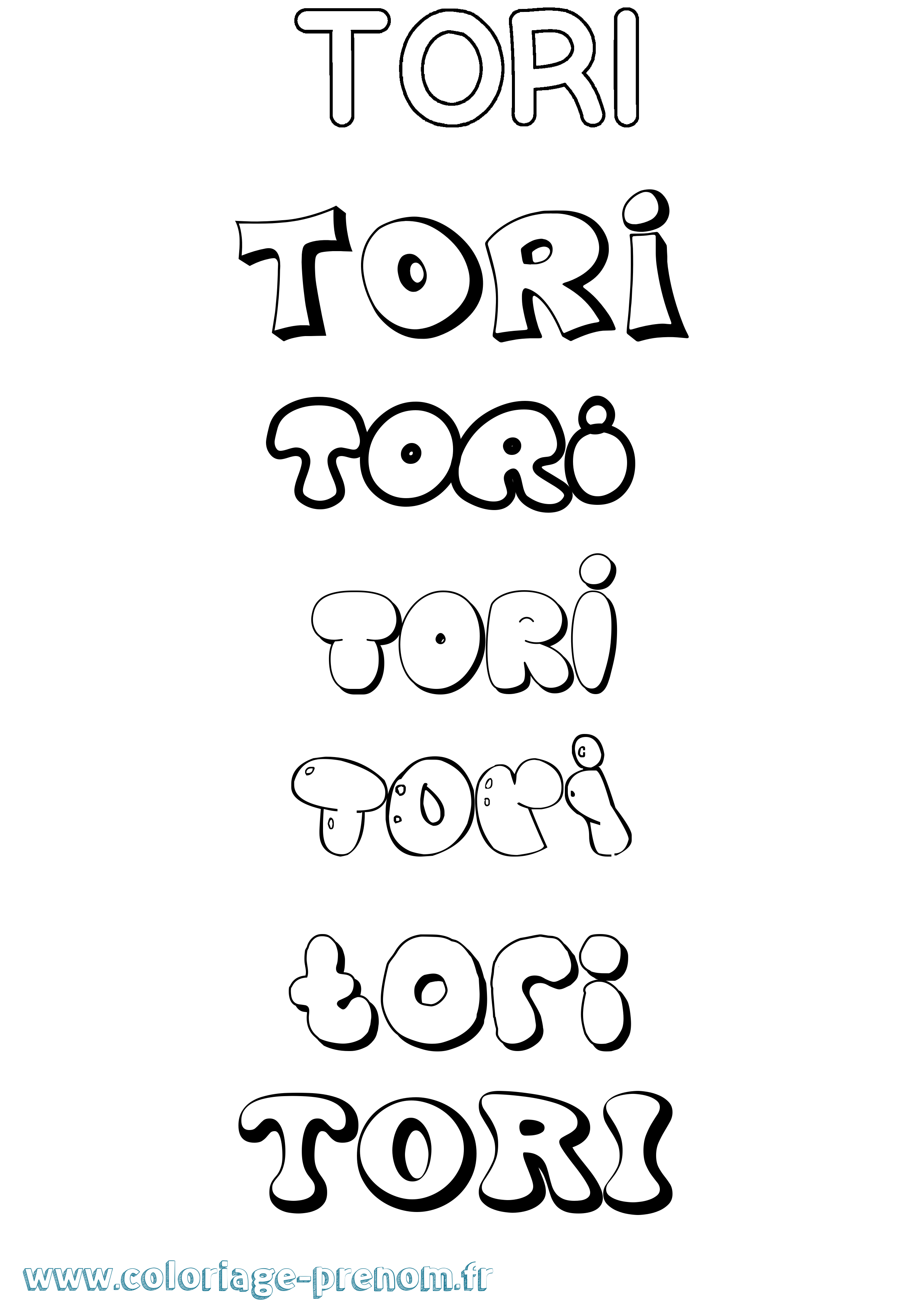 Coloriage Tori Bubble Coloriage prénom Tori Bubble