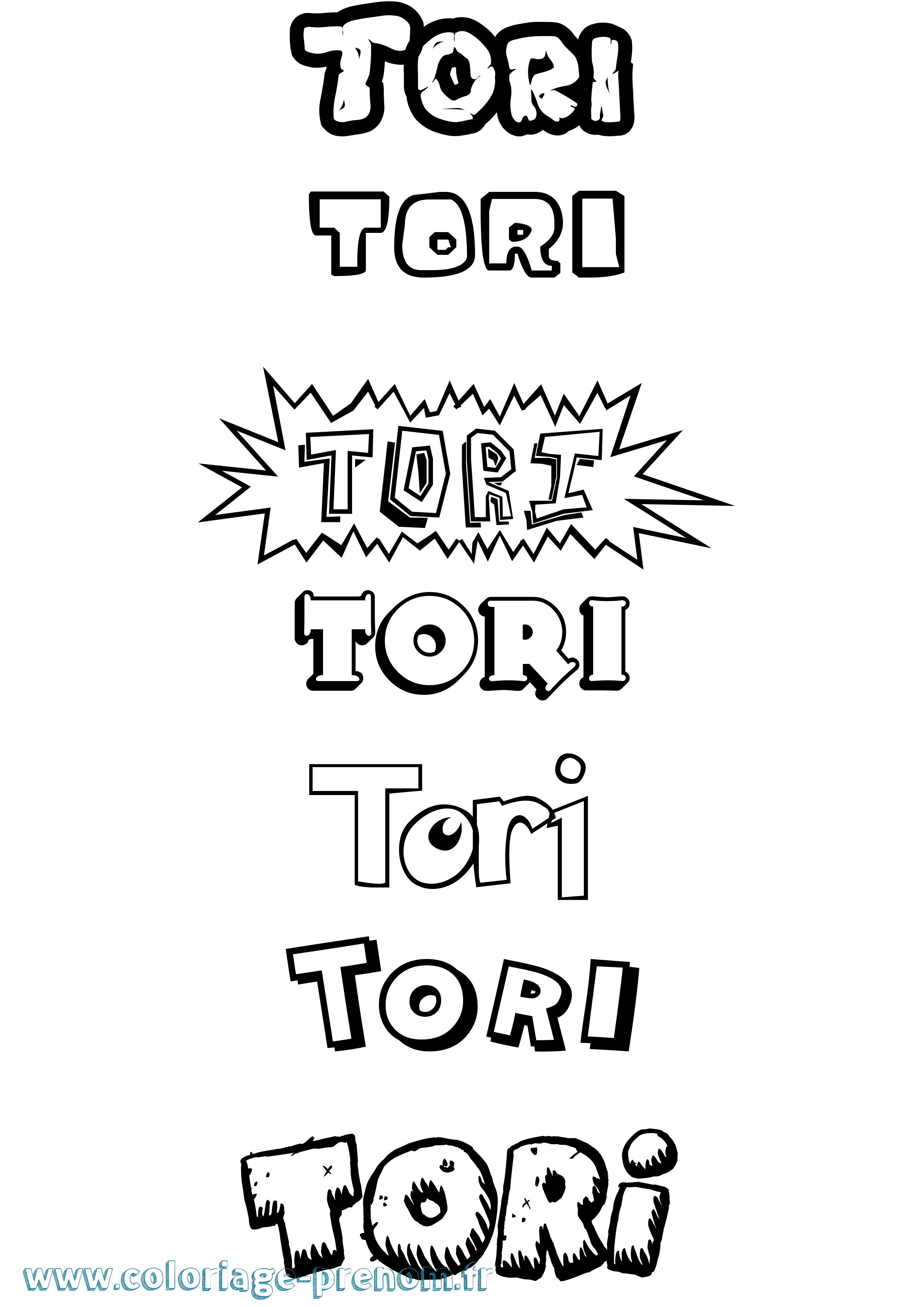 Coloriage prénom Tori Dessin Animé