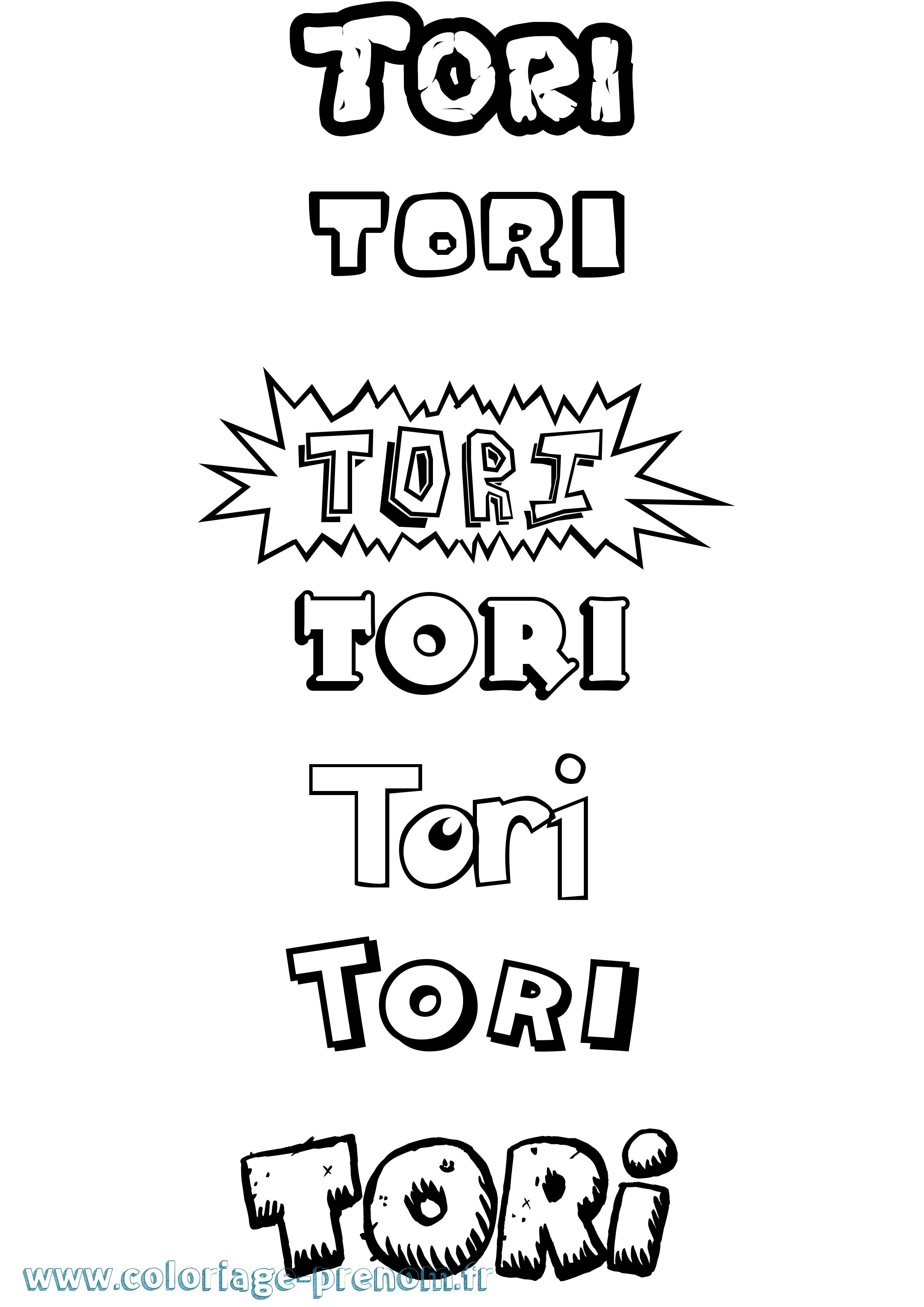 Coloriage Tori Dessin Animé Coloriage prénom Tori Dessin Animé