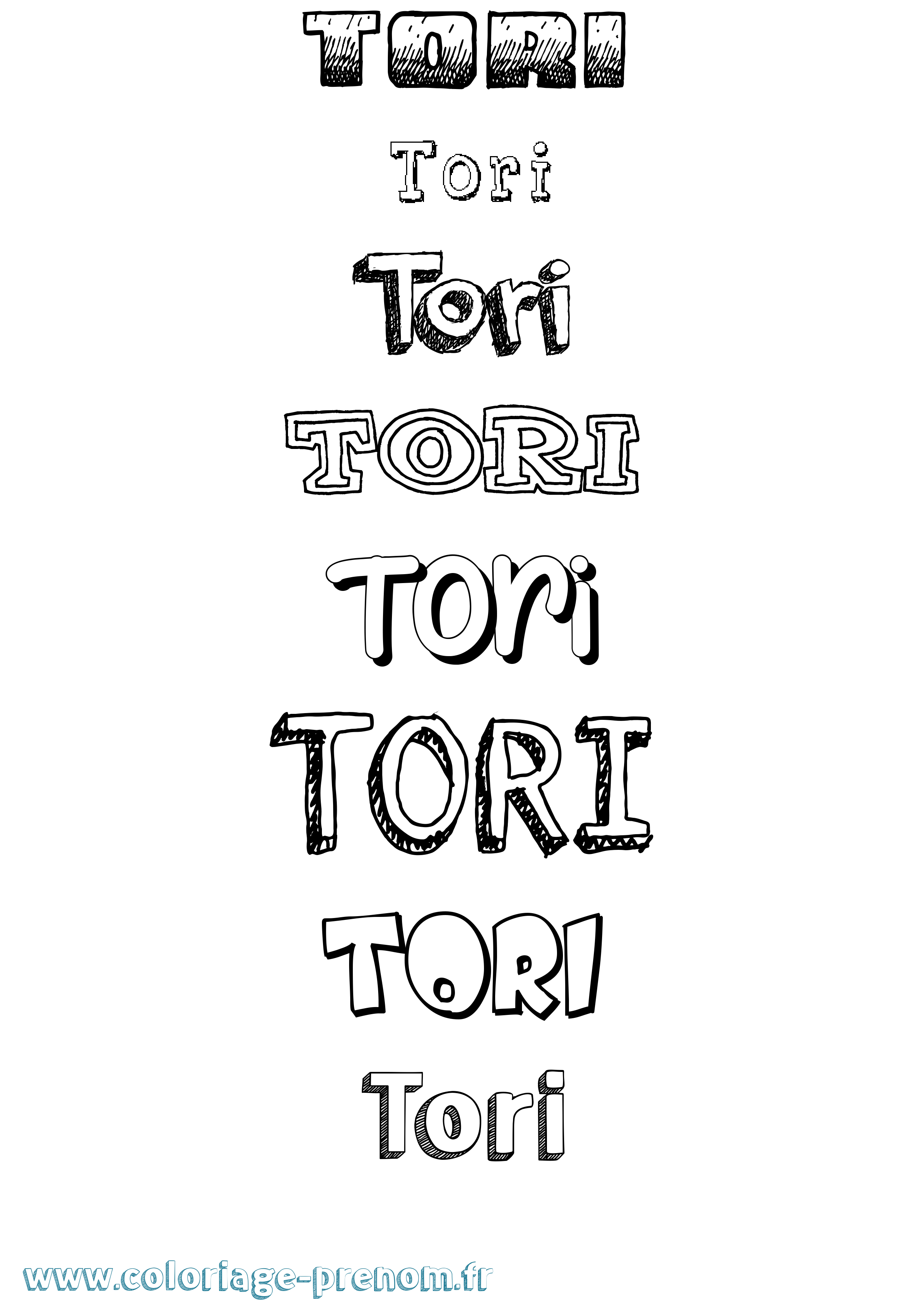 Coloriage prénom Tori Dessiné