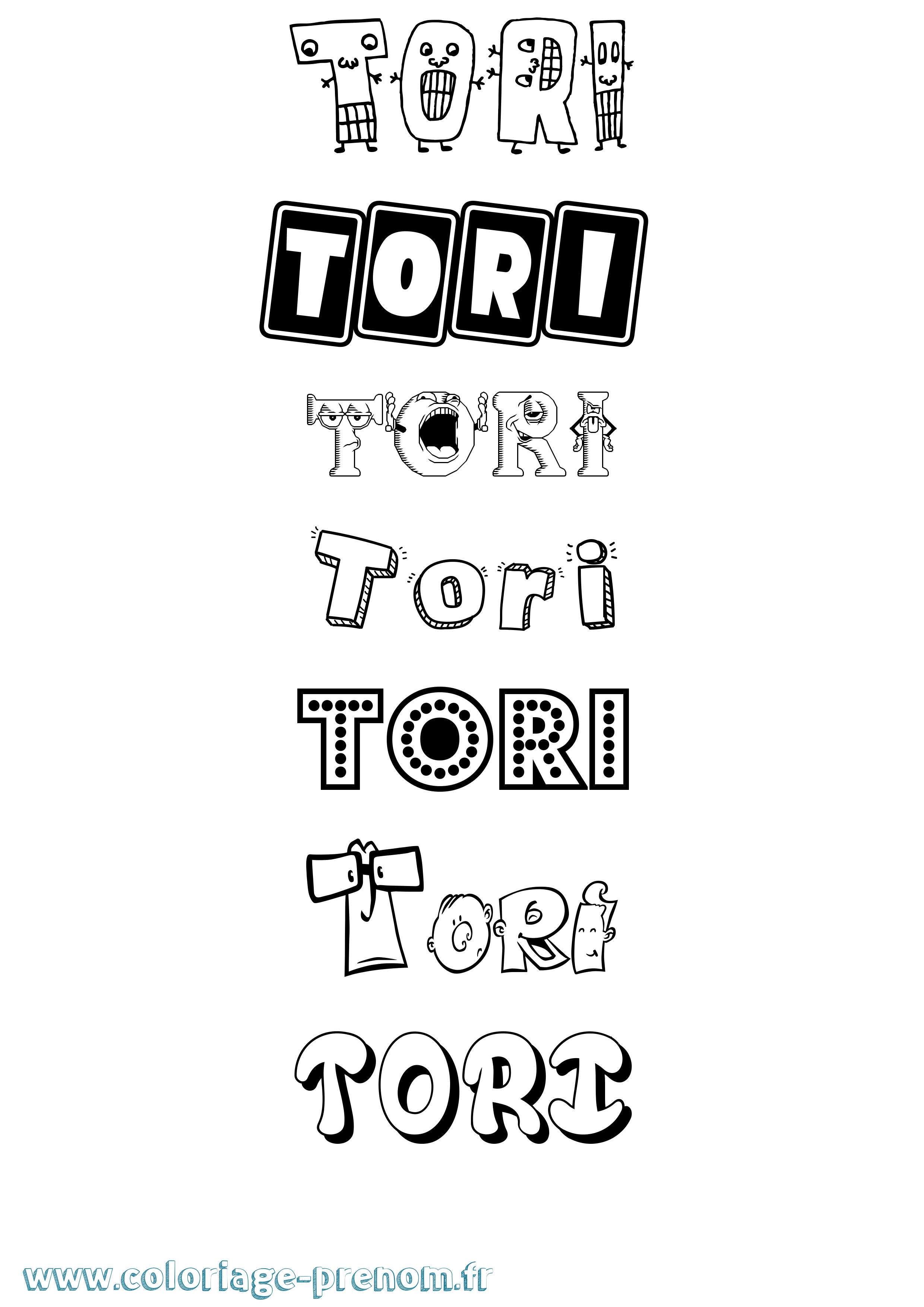 Coloriage Tori Fun Coloriage prénom Tori Fun