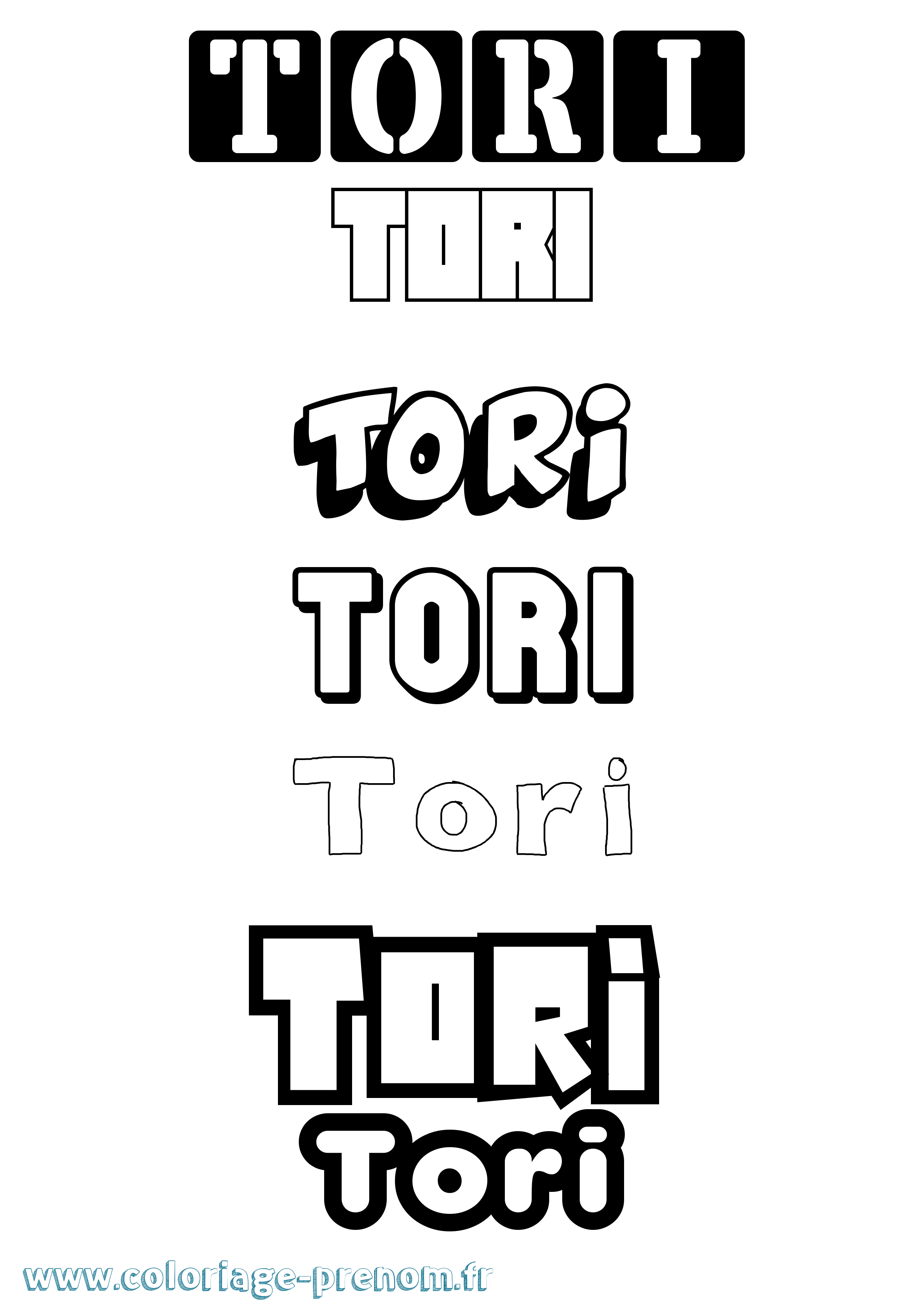 Coloriage Tori Simple Coloriage prénom Tori Simple