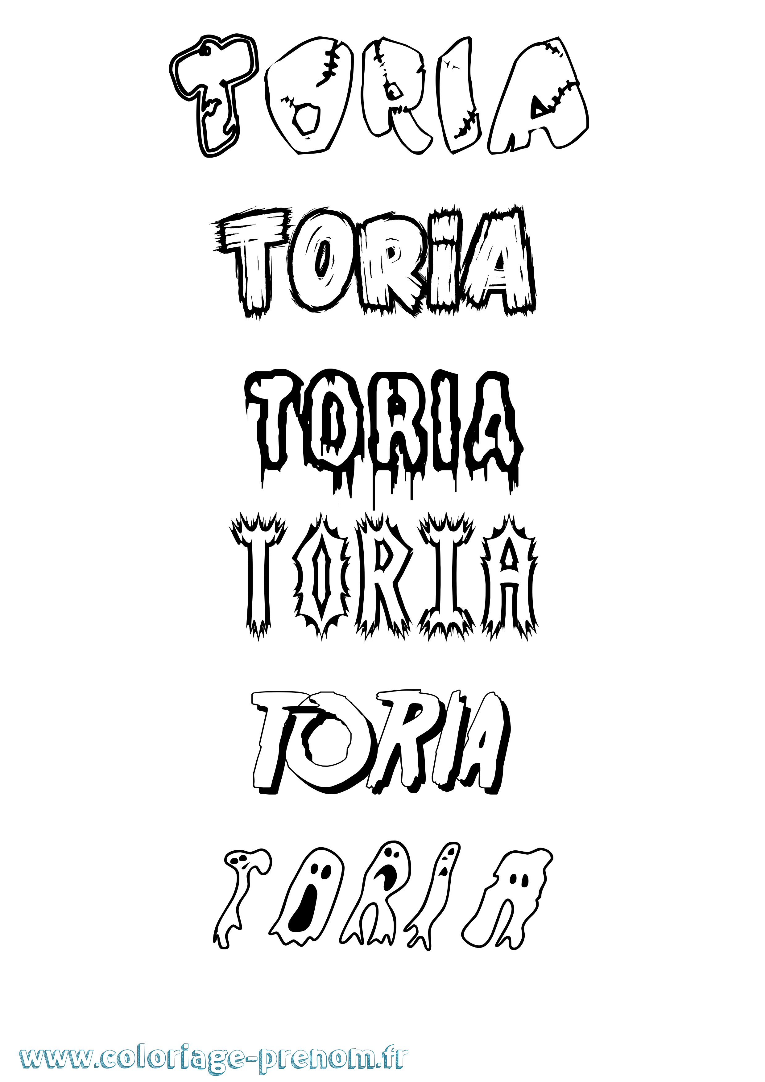 Coloriage prénom Toria Frisson