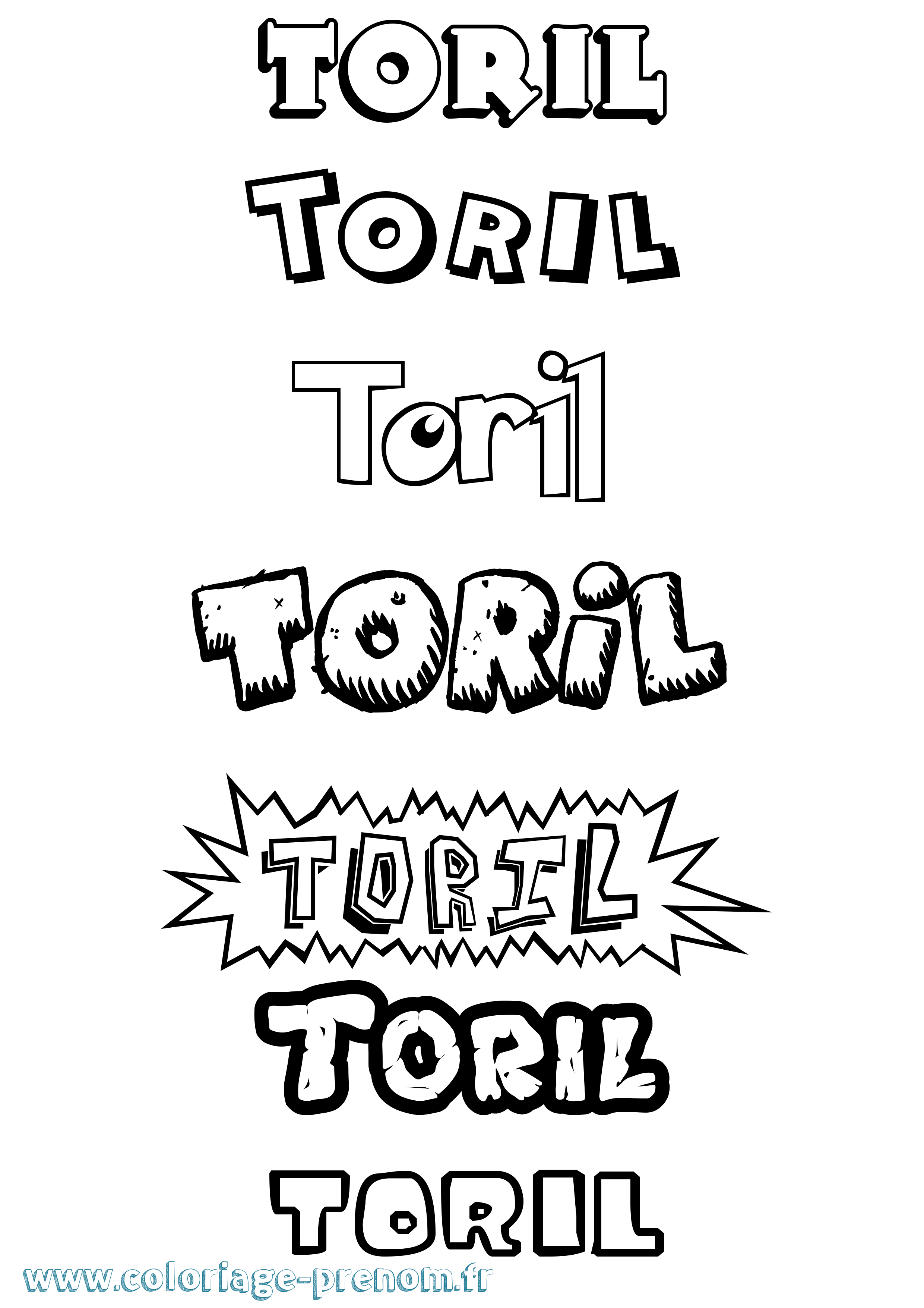 Coloriage prénom Toril Dessin Animé