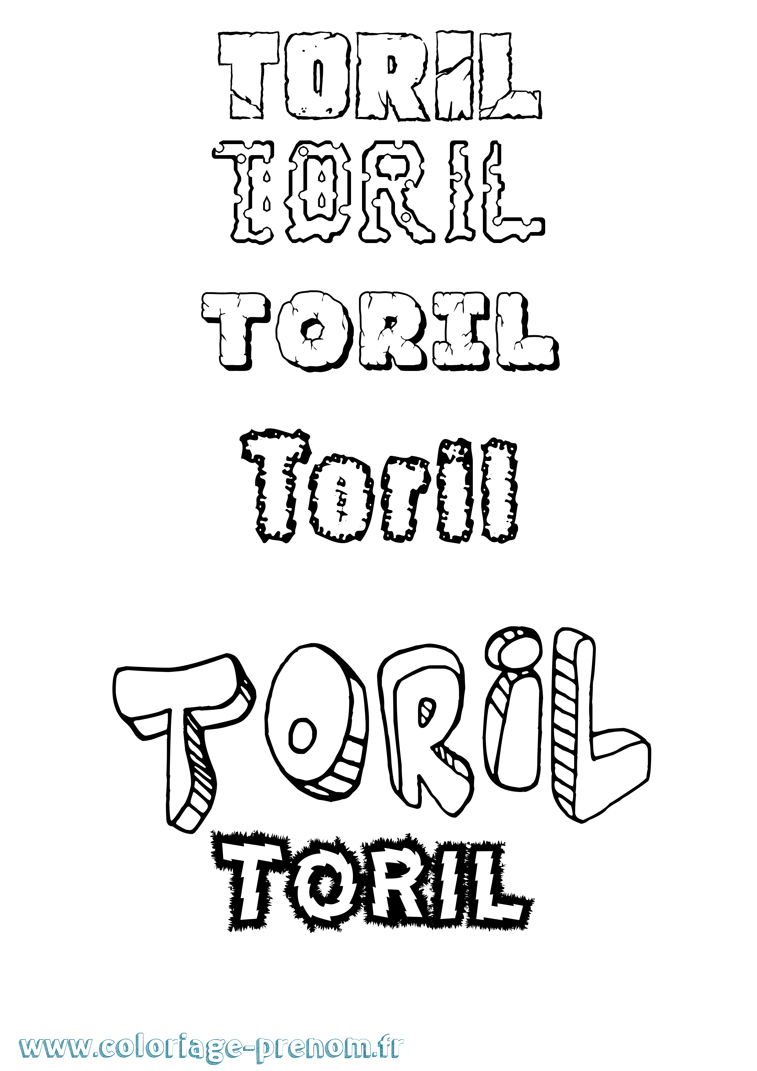 Coloriage prénom Toril Destructuré