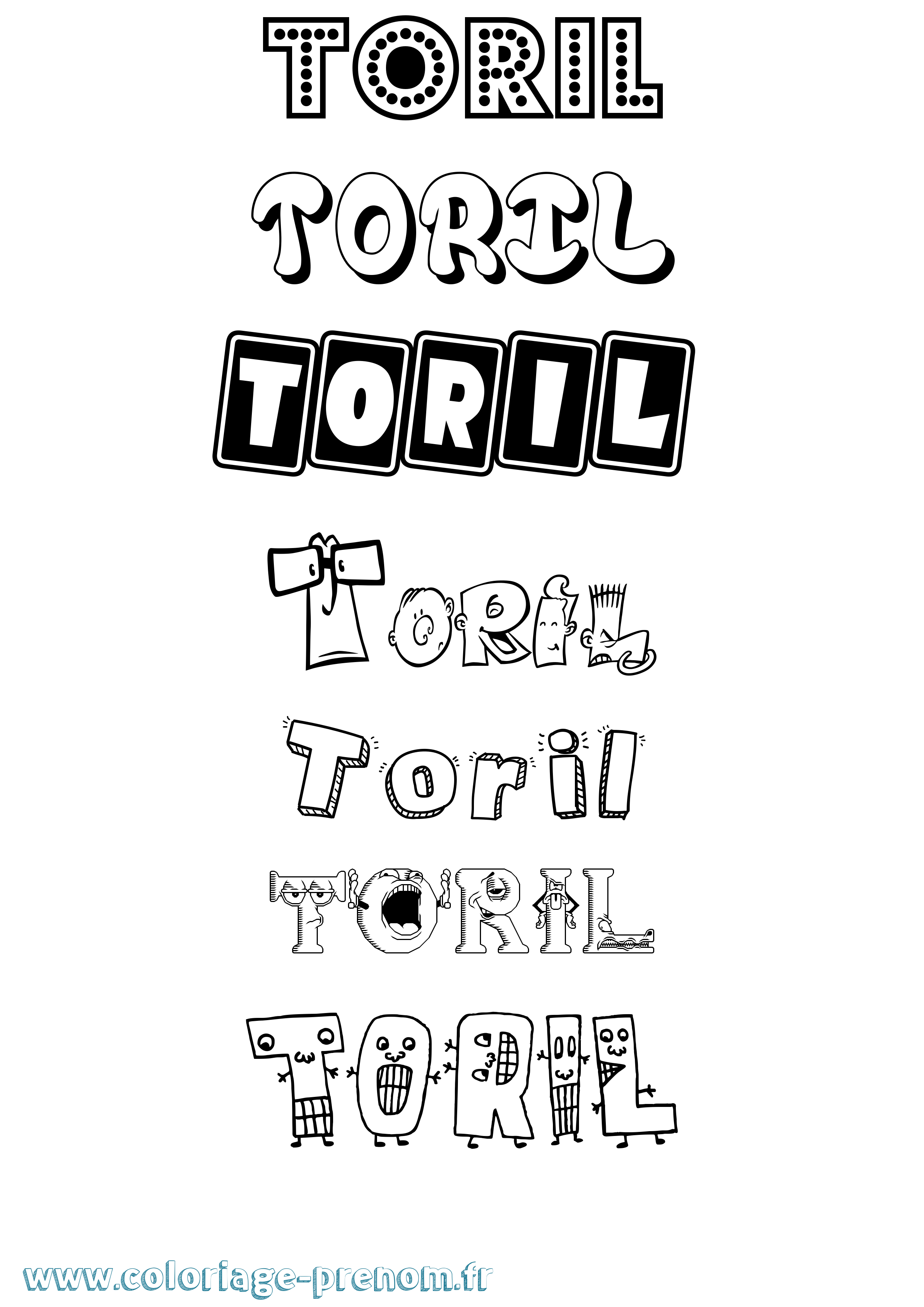 Coloriage prénom Toril Fun