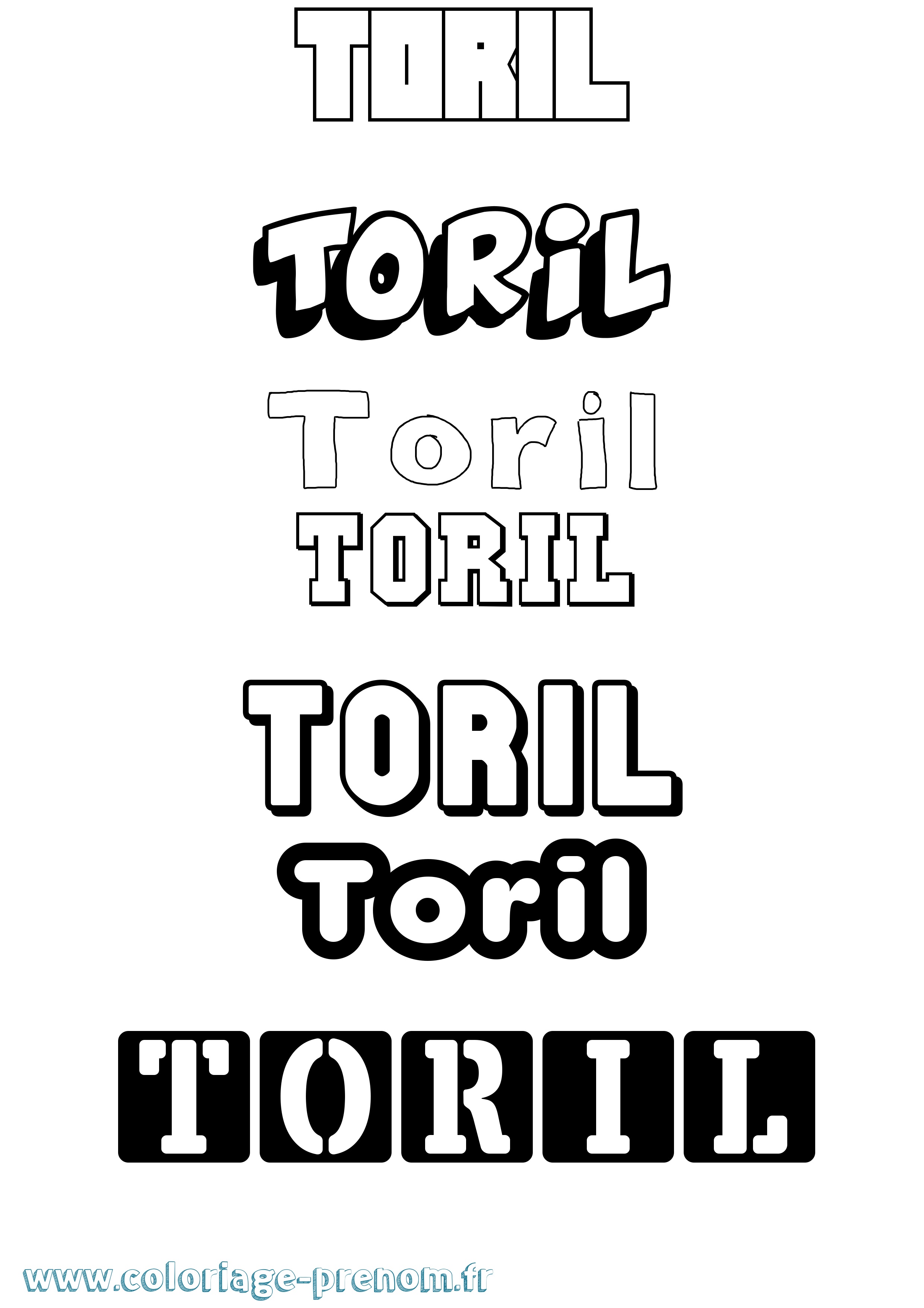 Coloriage prénom Toril Simple