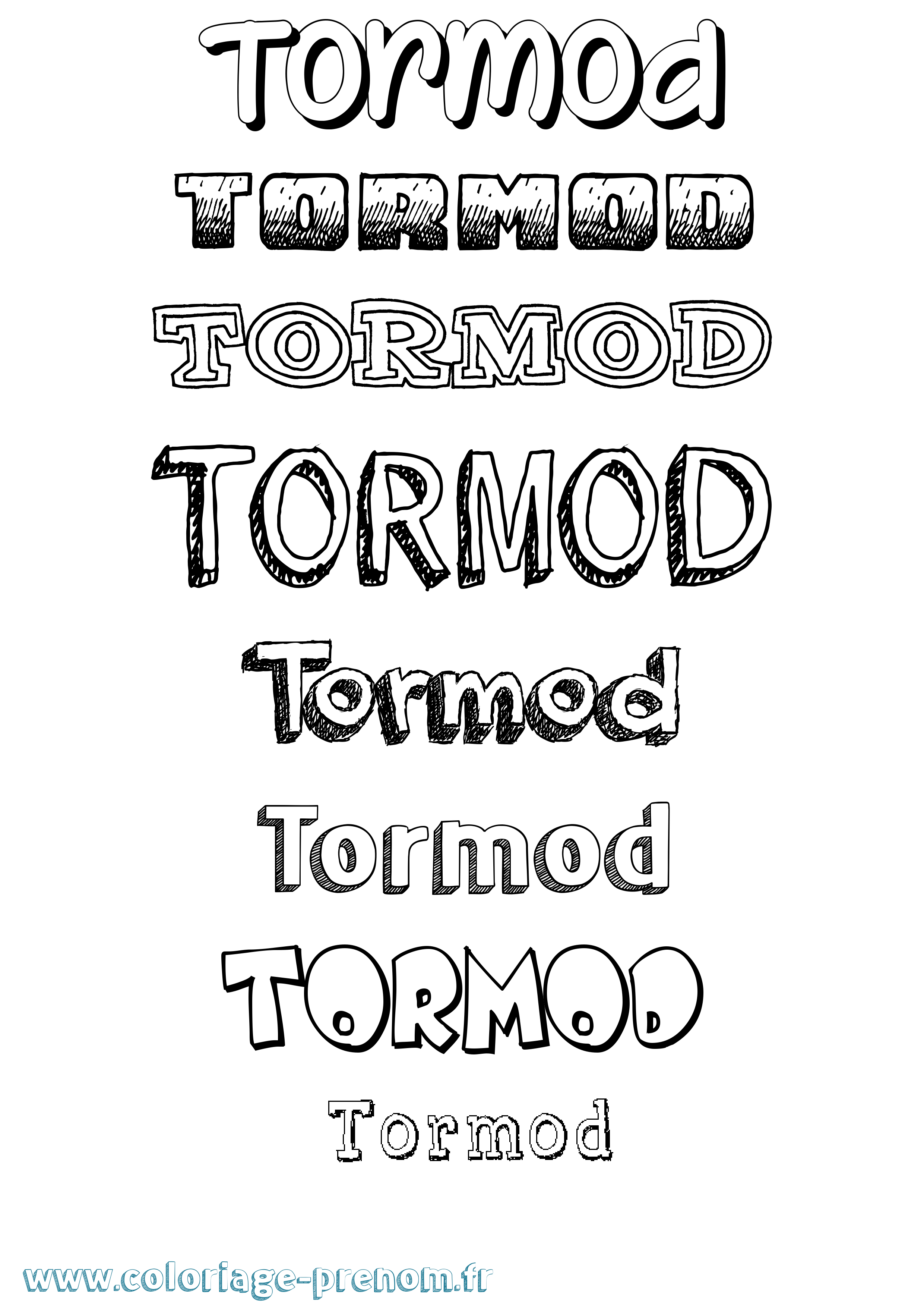 Coloriage prénom Tormod Dessiné