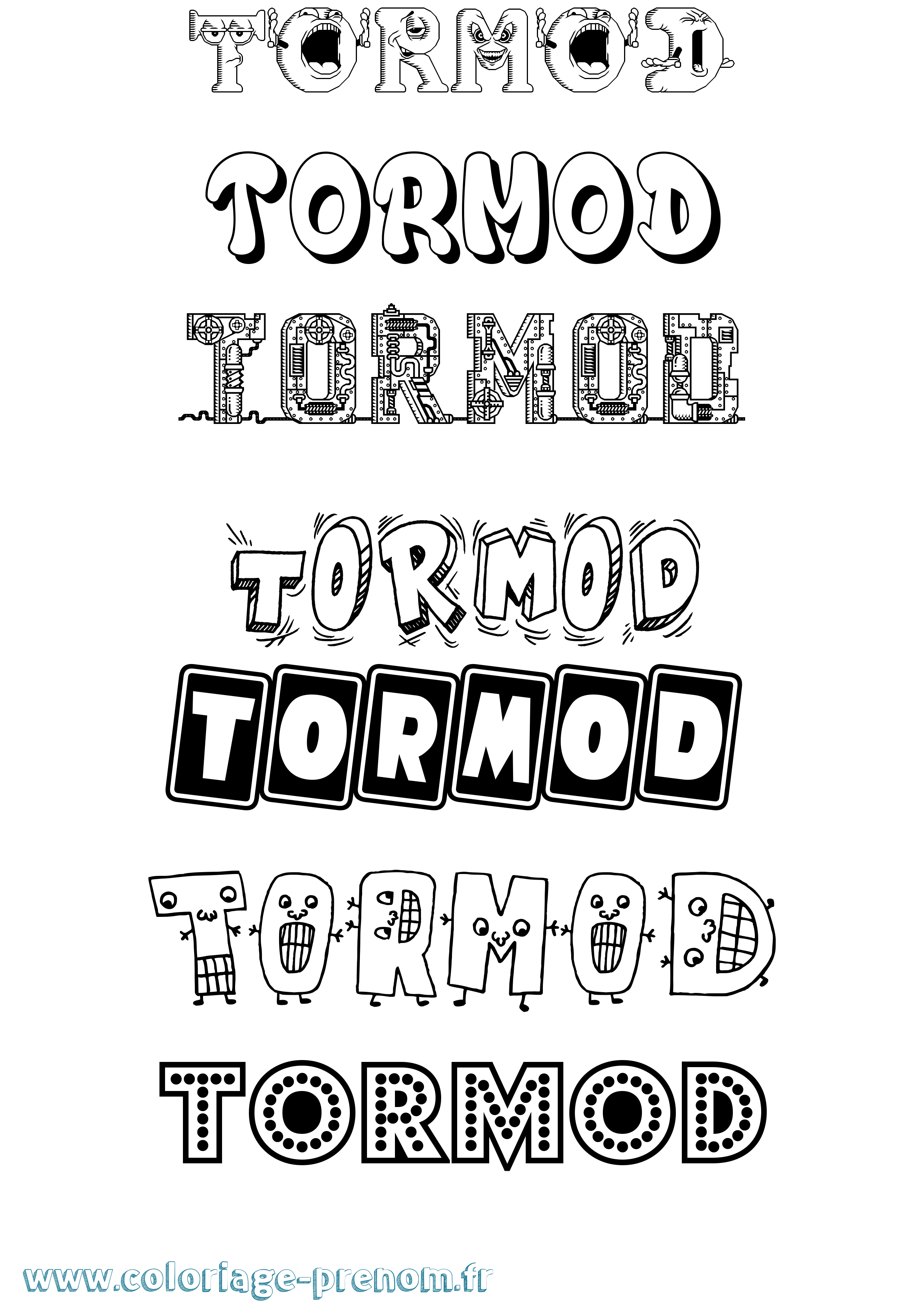 Coloriage prénom Tormod Fun