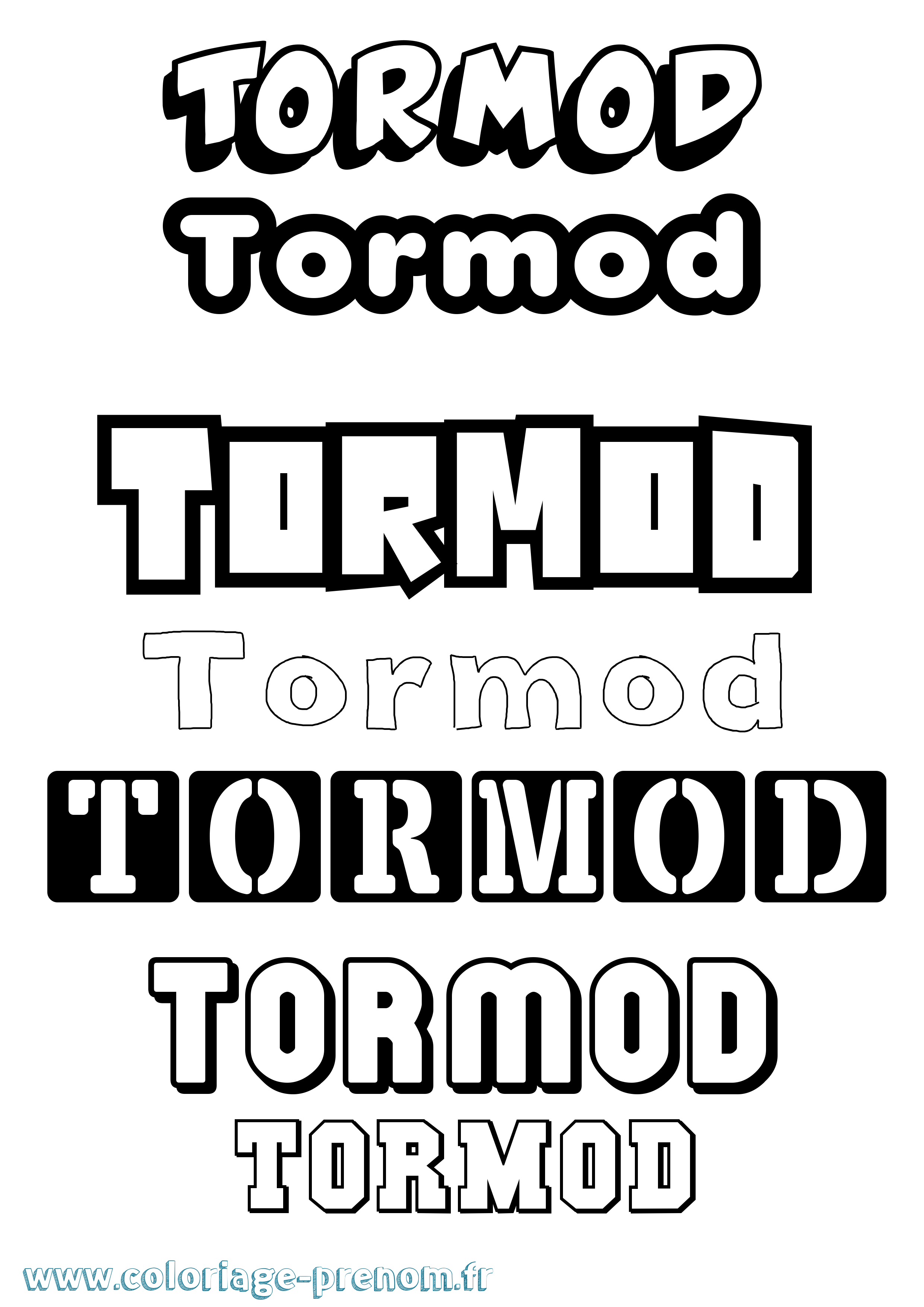Coloriage prénom Tormod Simple