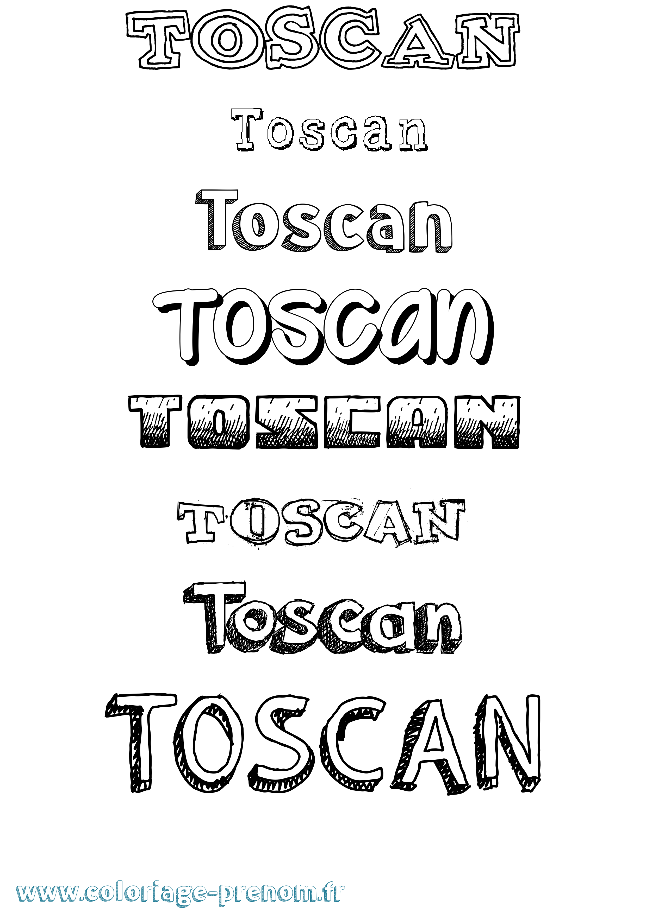 Coloriage prénom Toscan Dessiné
