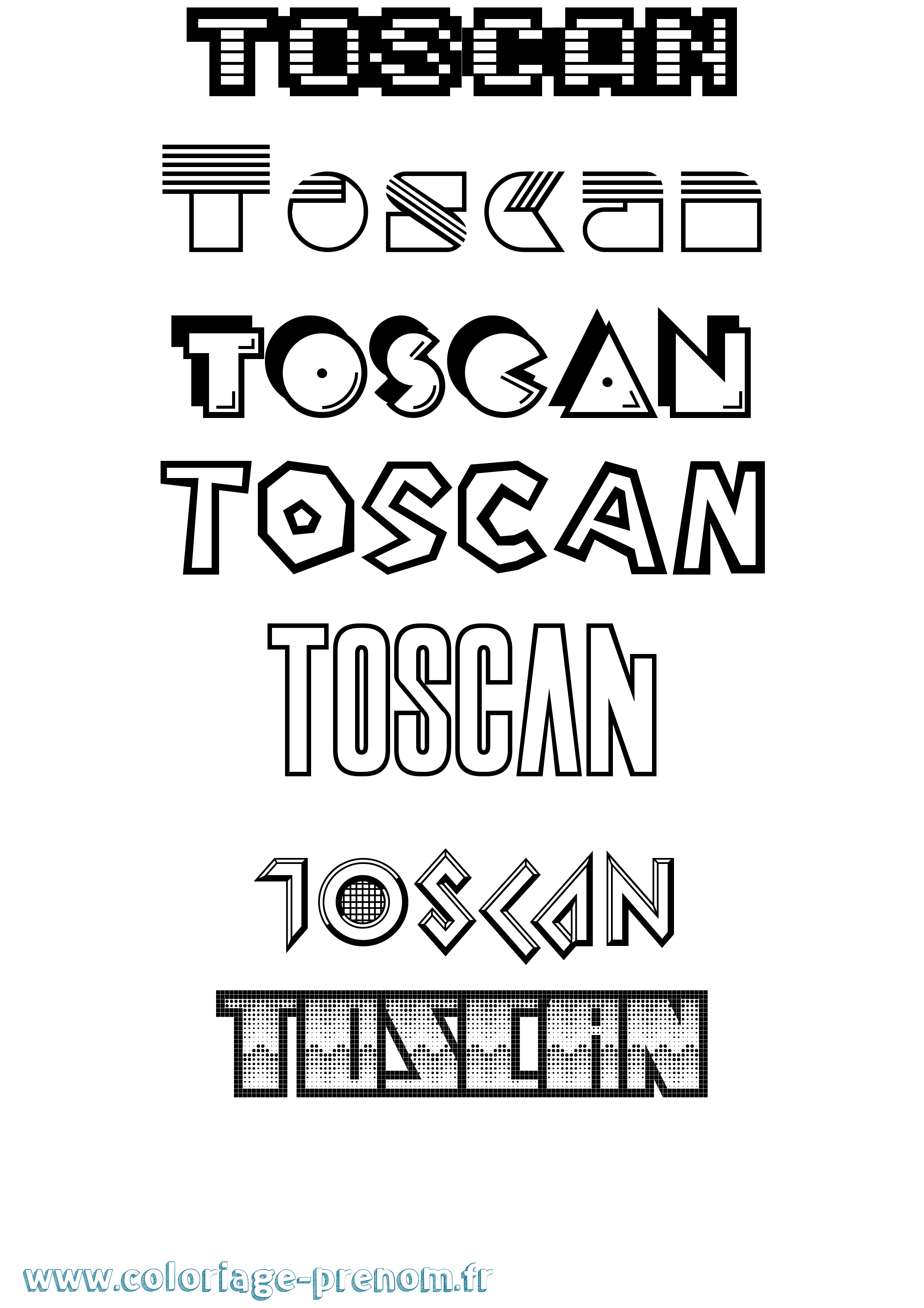 Coloriage prénom Toscan Jeux Vidéos