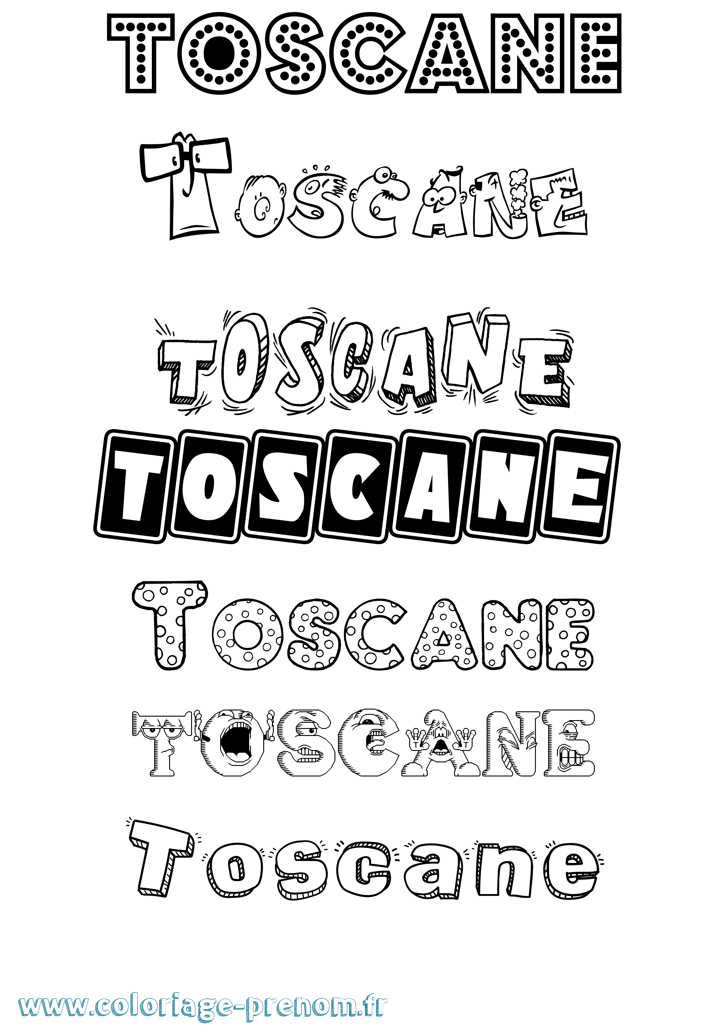 Coloriage prénom Toscane
