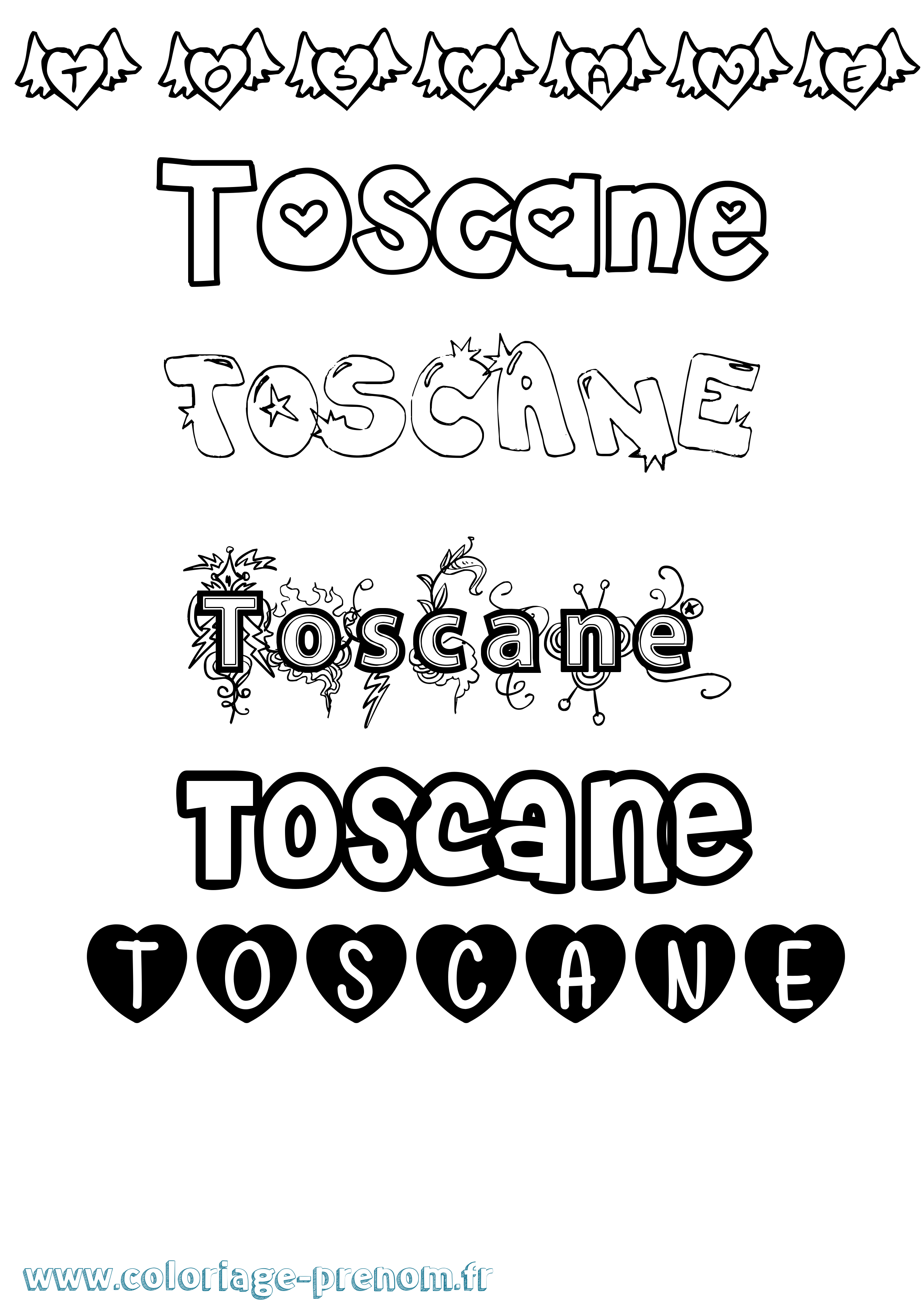Coloriage prénom Toscane