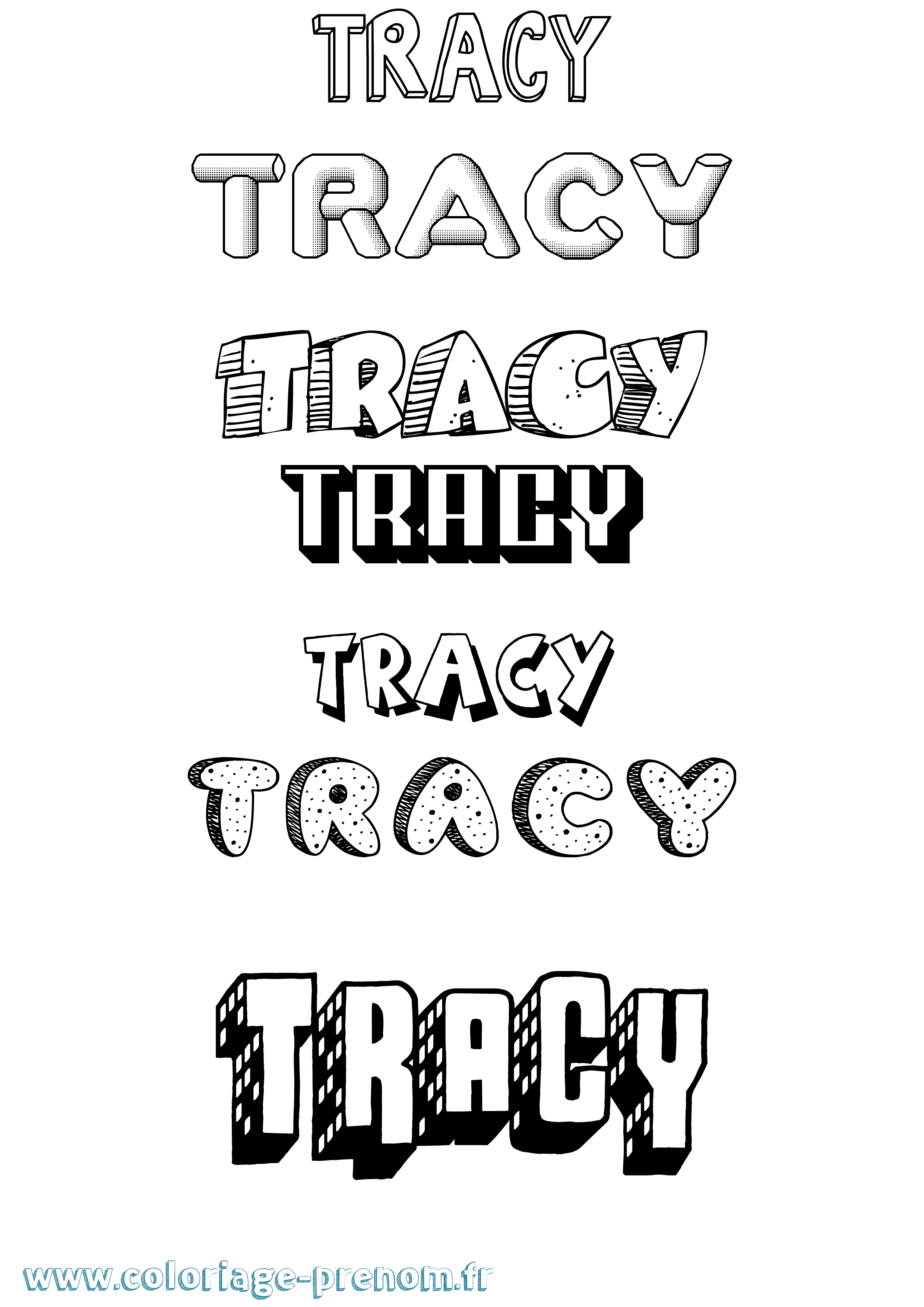 Coloriage prénom Tracy