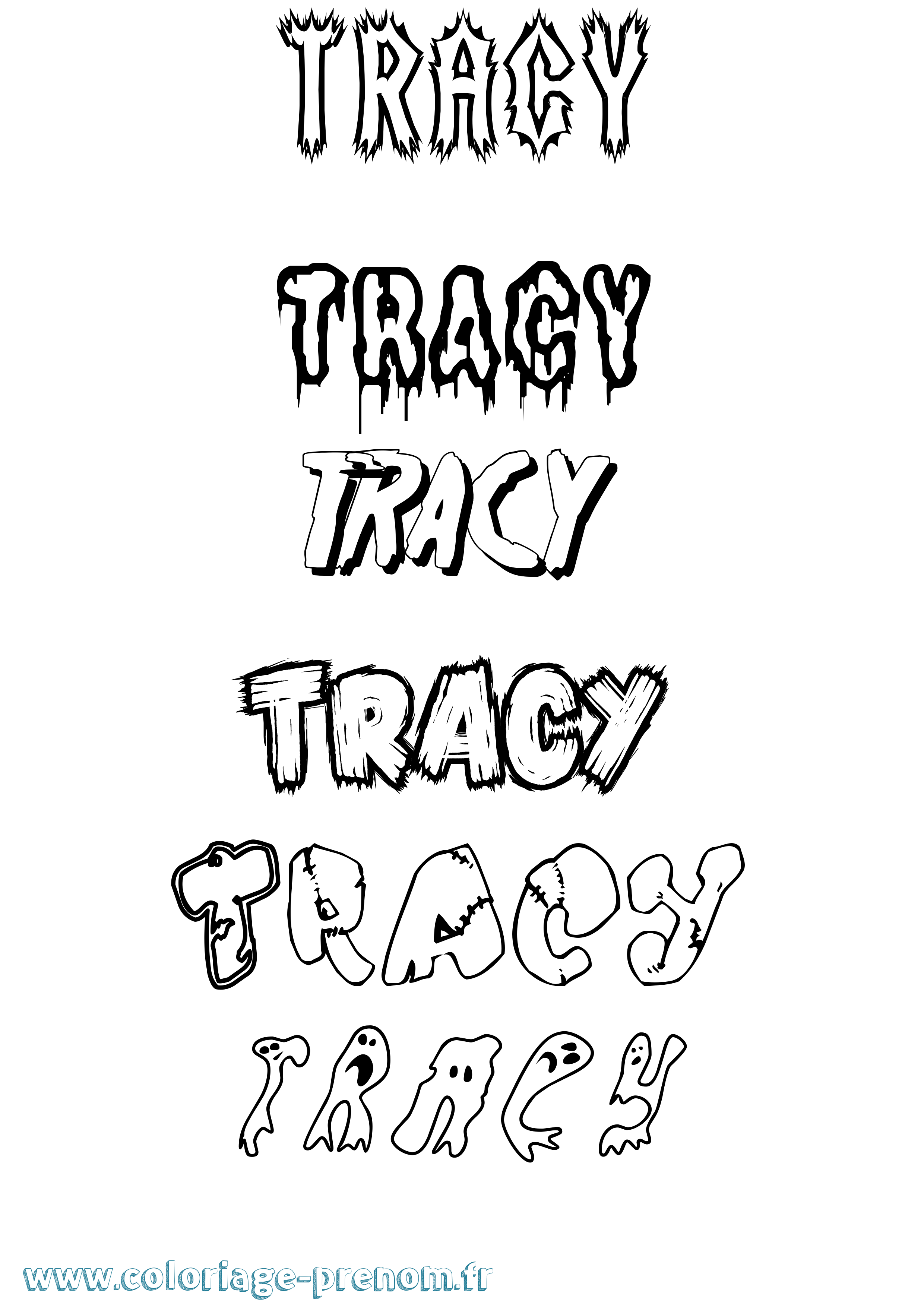 Coloriage prénom Tracy