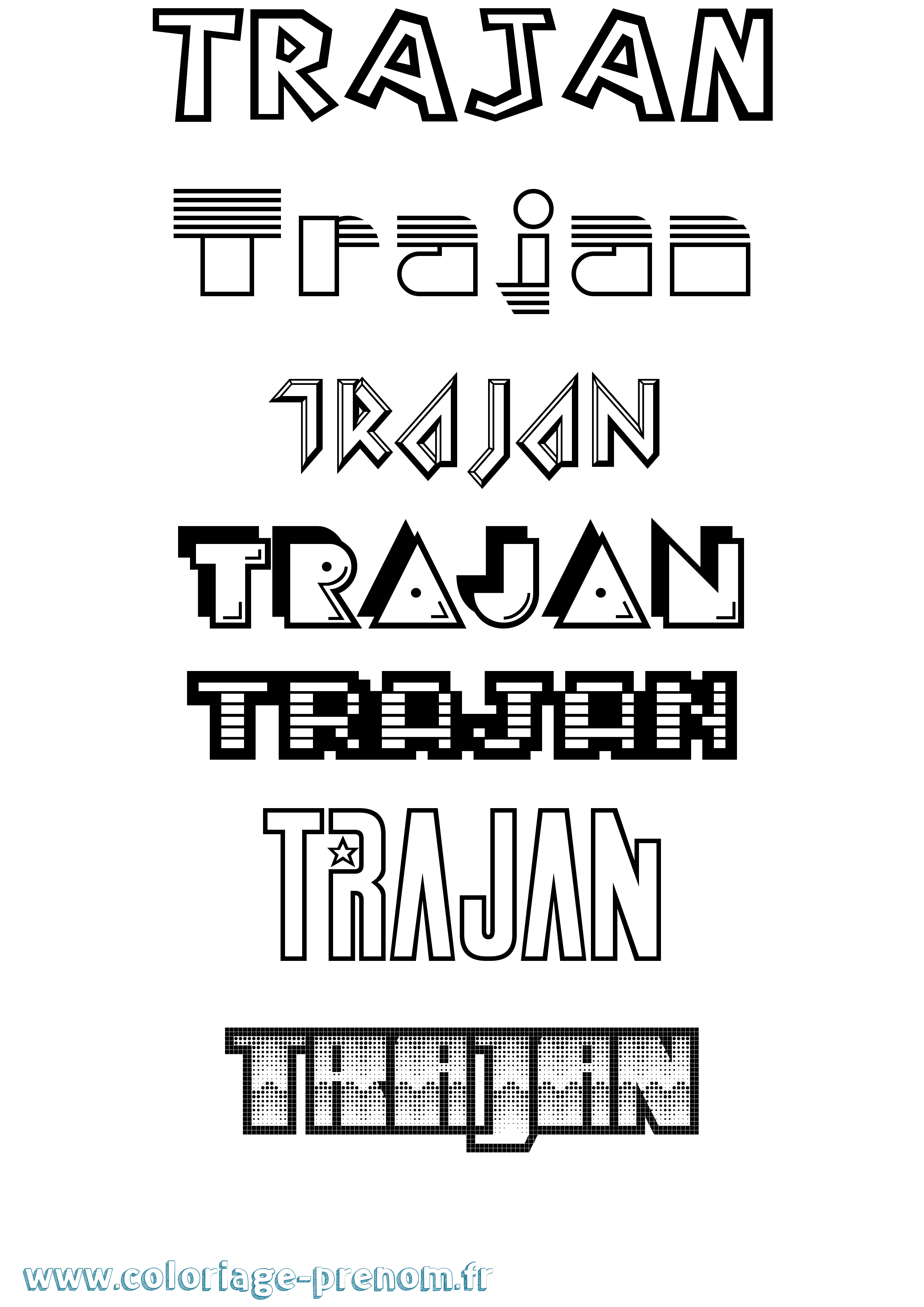 Coloriage Trajan Jeux Vidéos Coloriage prénom Trajan Jeux Vidéos