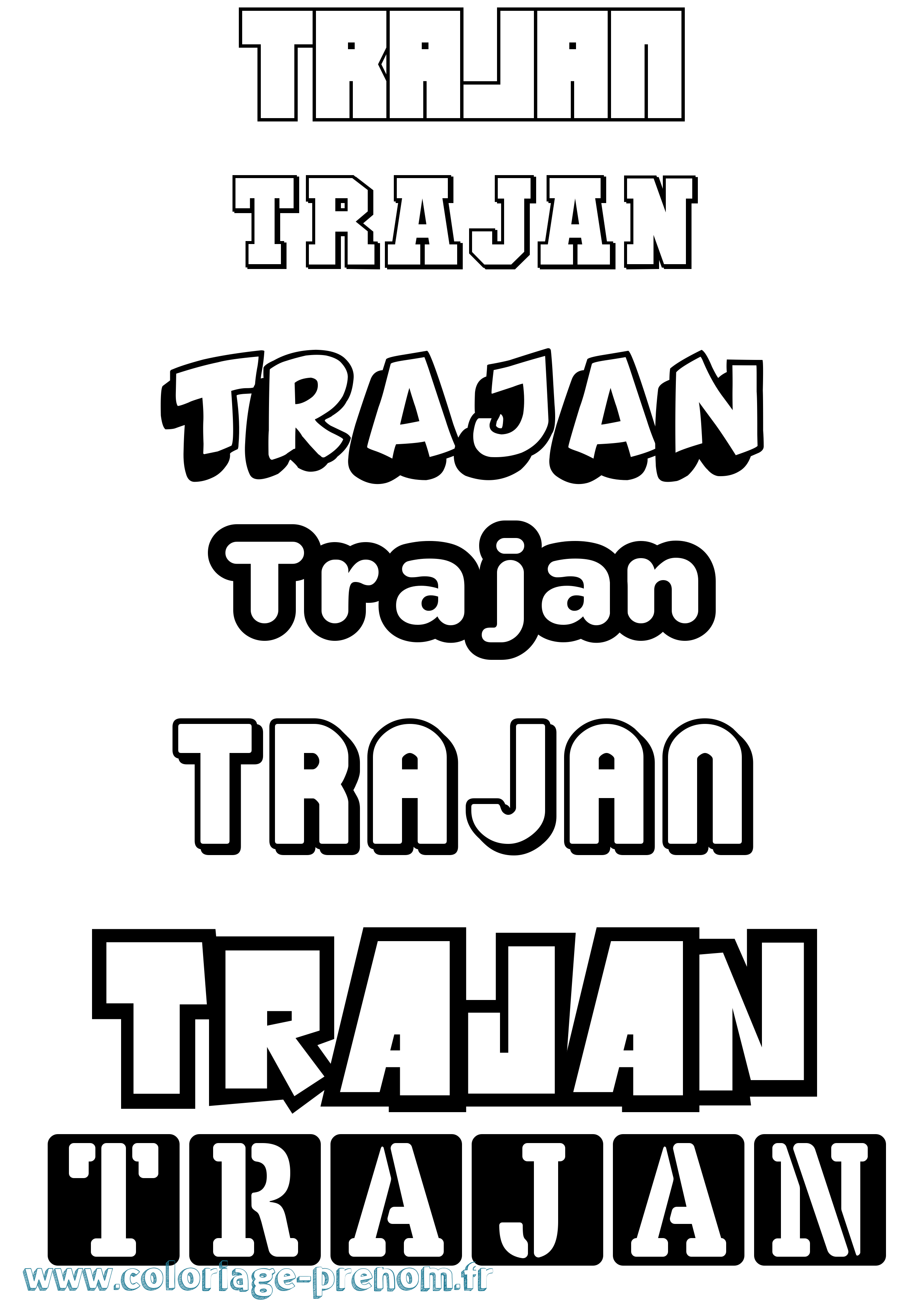Coloriage Trajan Simple Coloriage prénom Trajan Simple