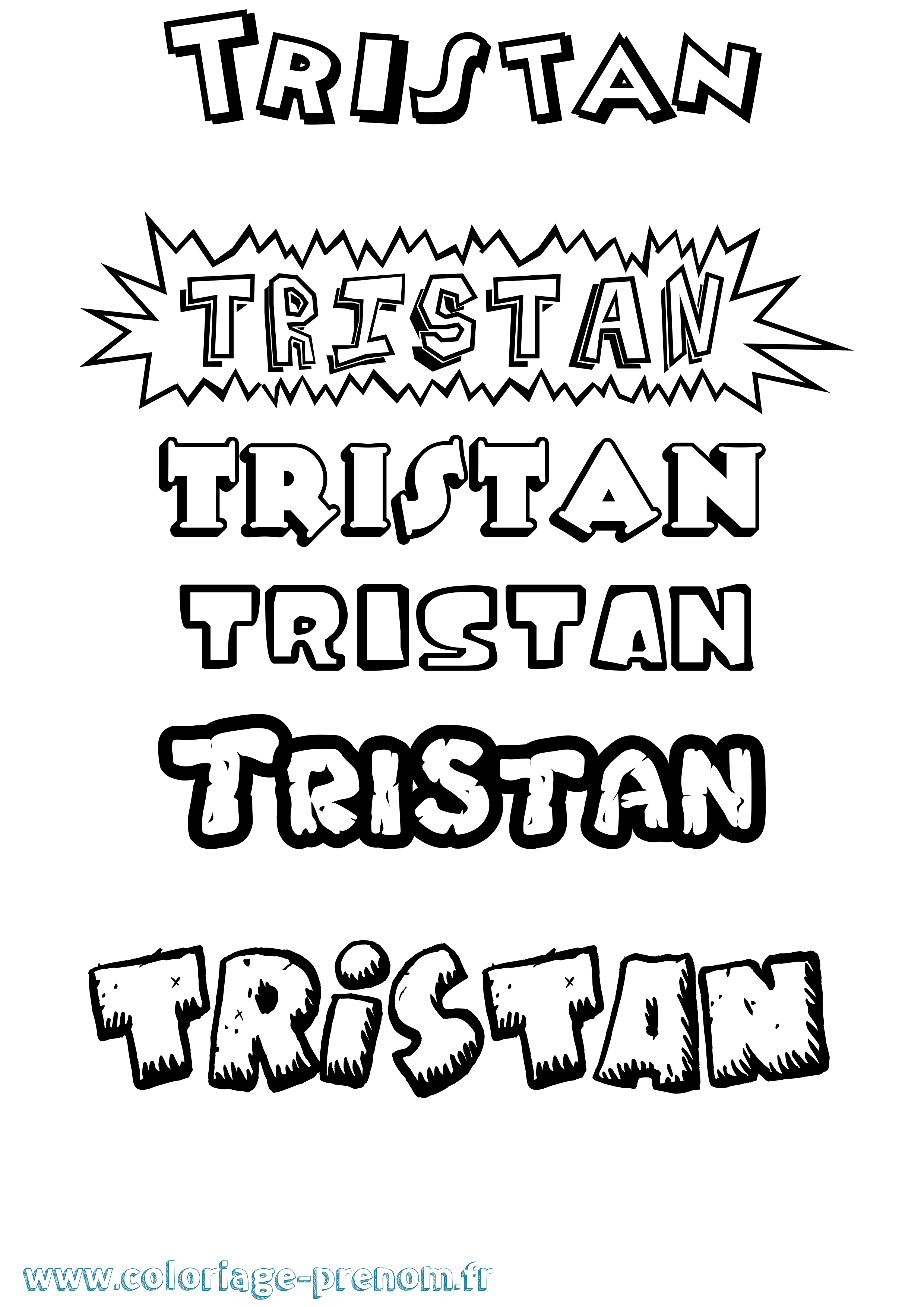 Coloriage prénom Tristan Dessin Animé