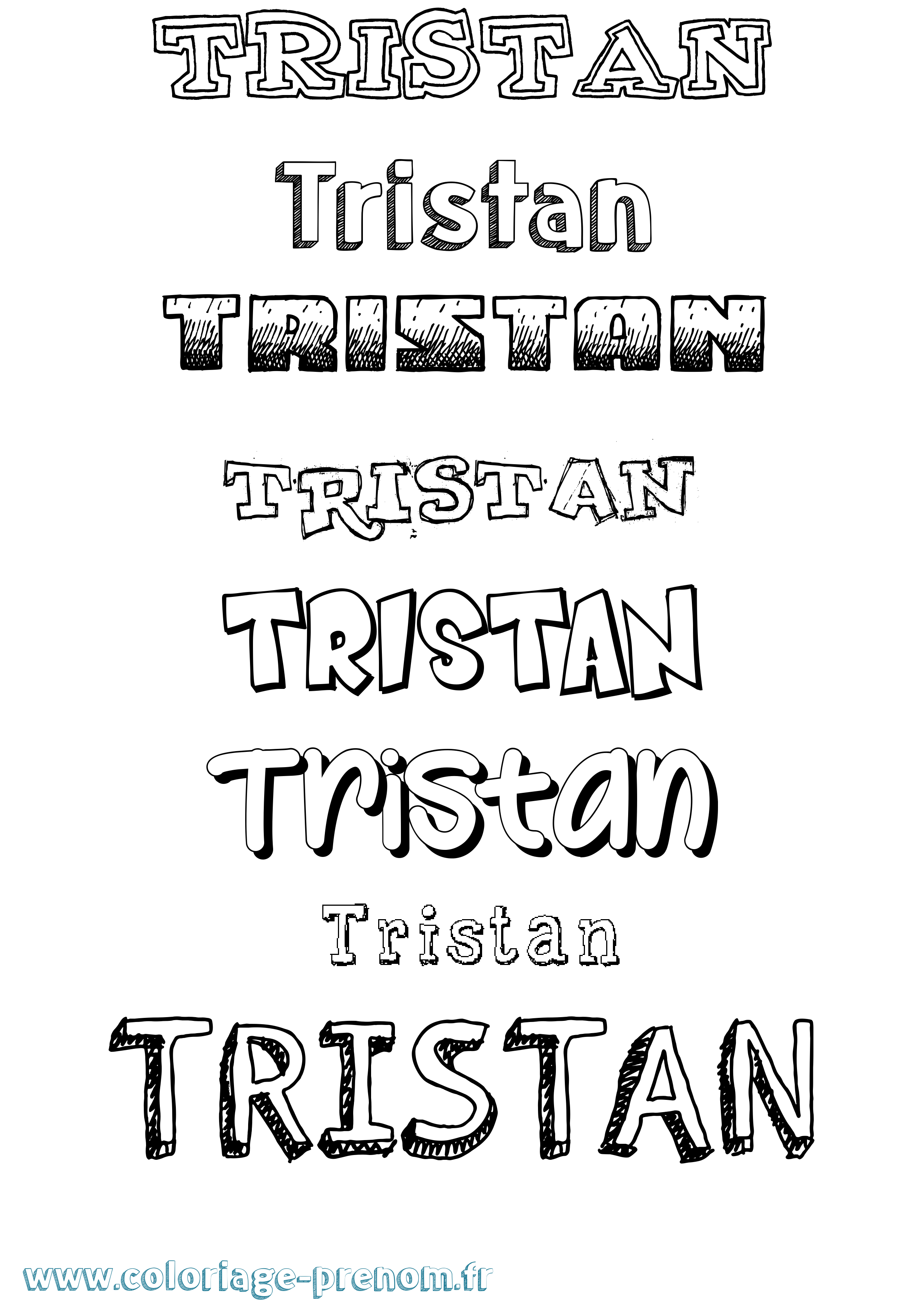Coloriage prénom Tristan Dessiné