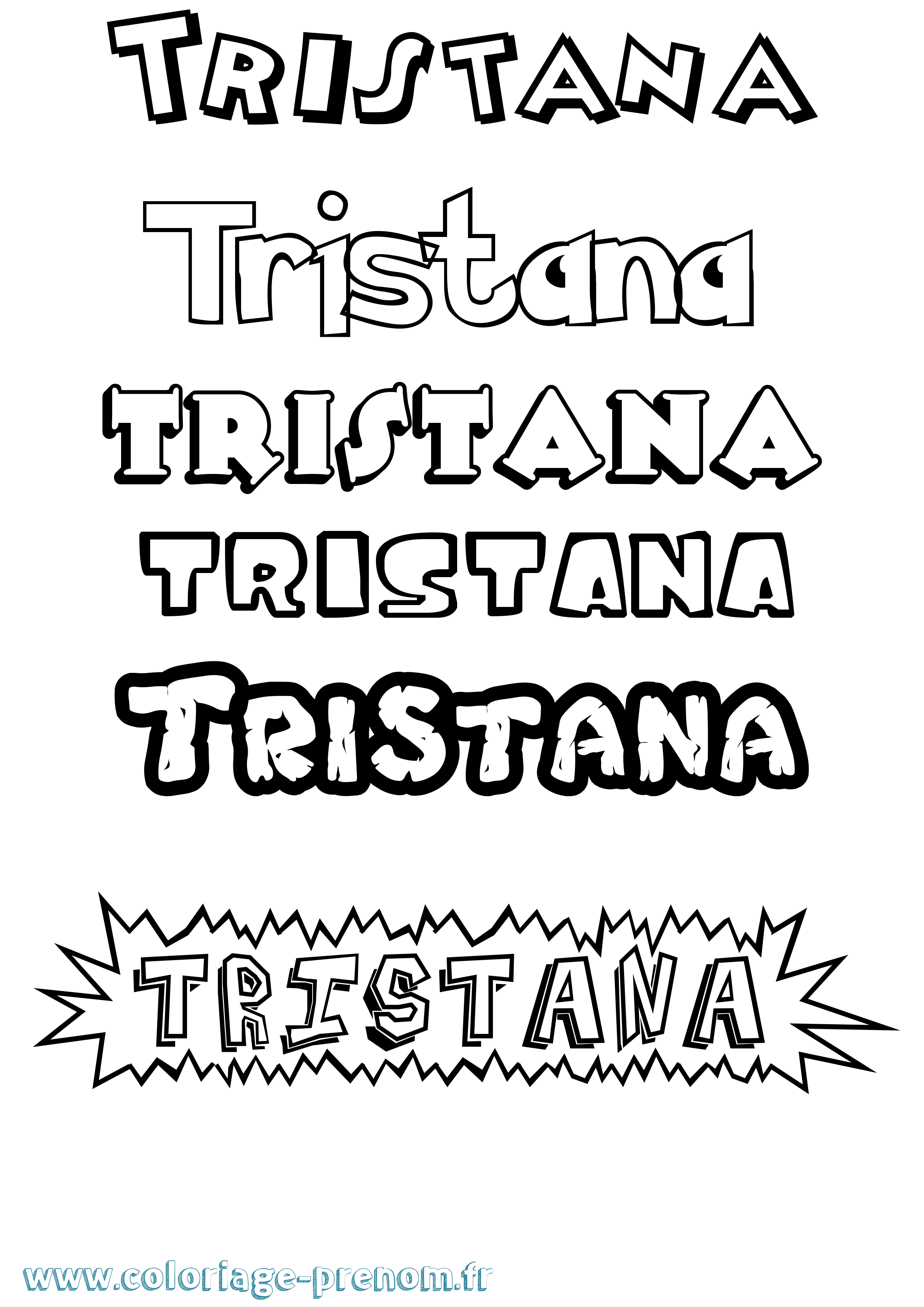 Coloriage prénom Tristana Dessin Animé