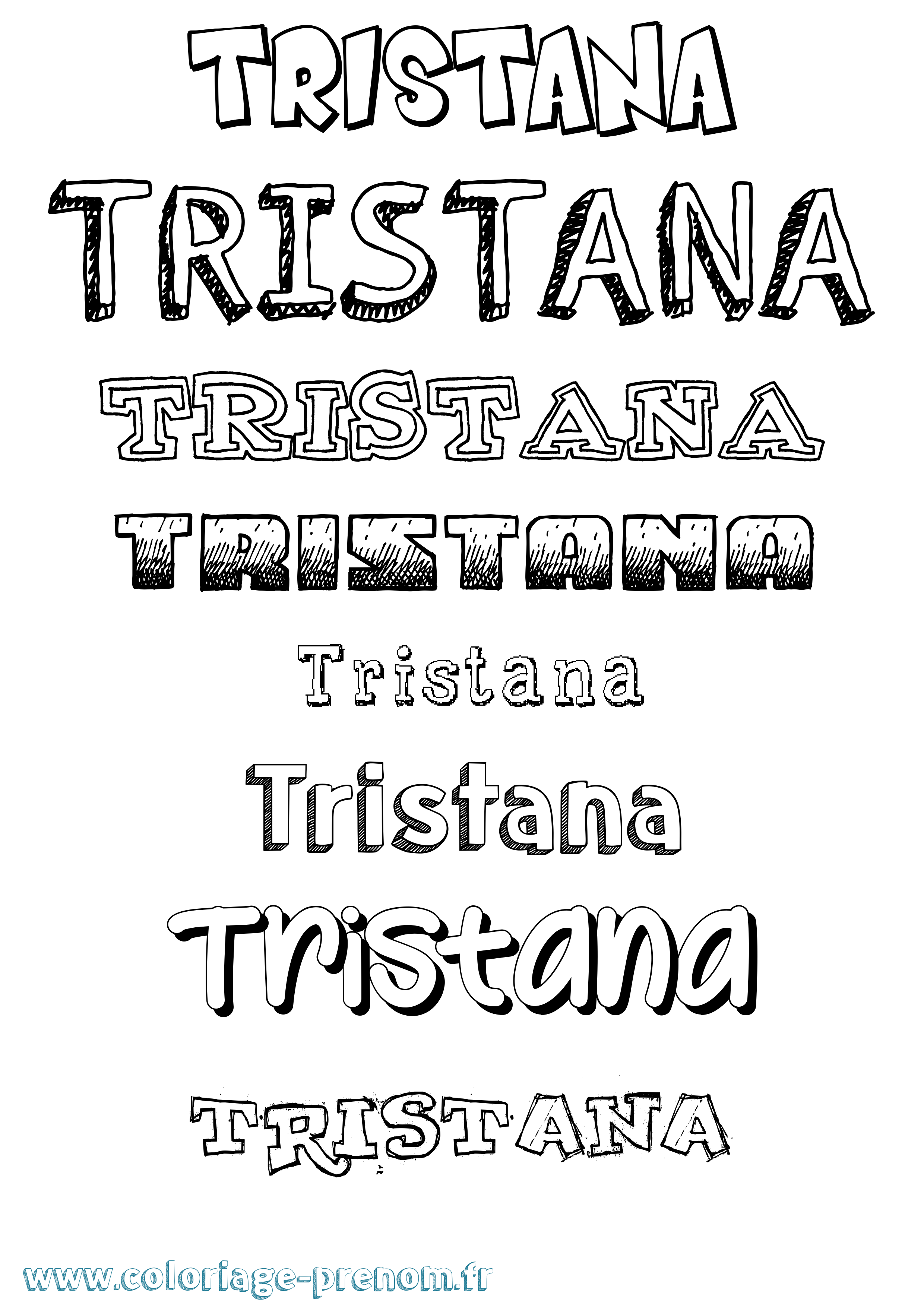 Coloriage prénom Tristana Dessiné