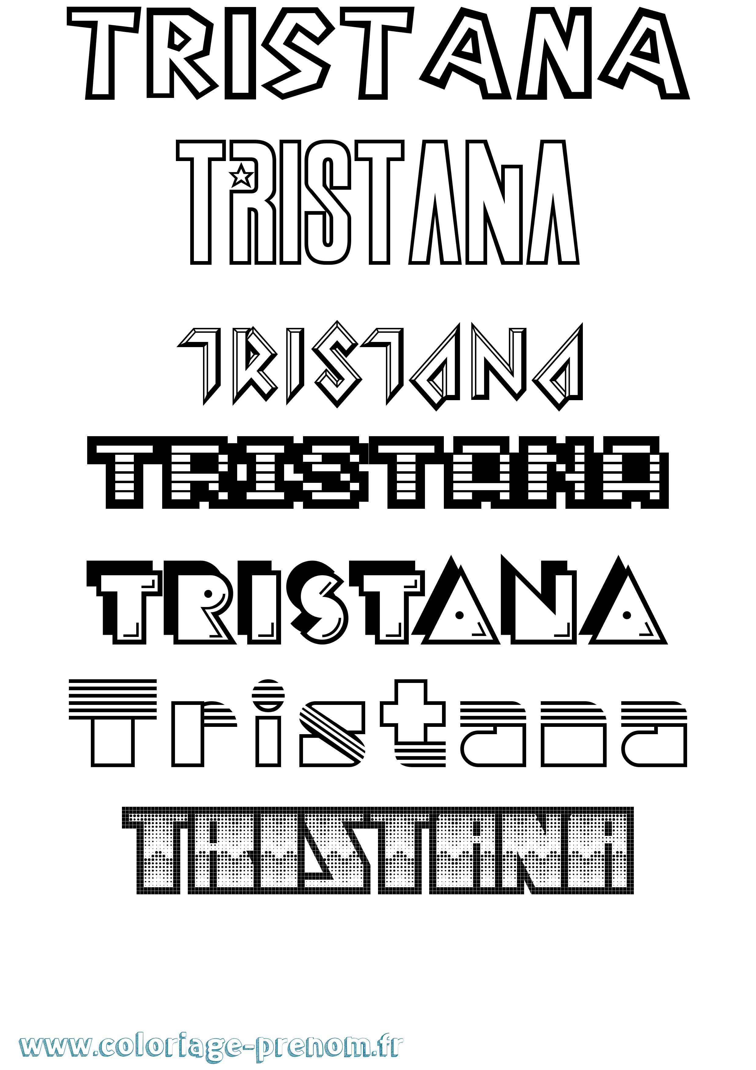 Coloriage prénom Tristana Jeux Vidéos
