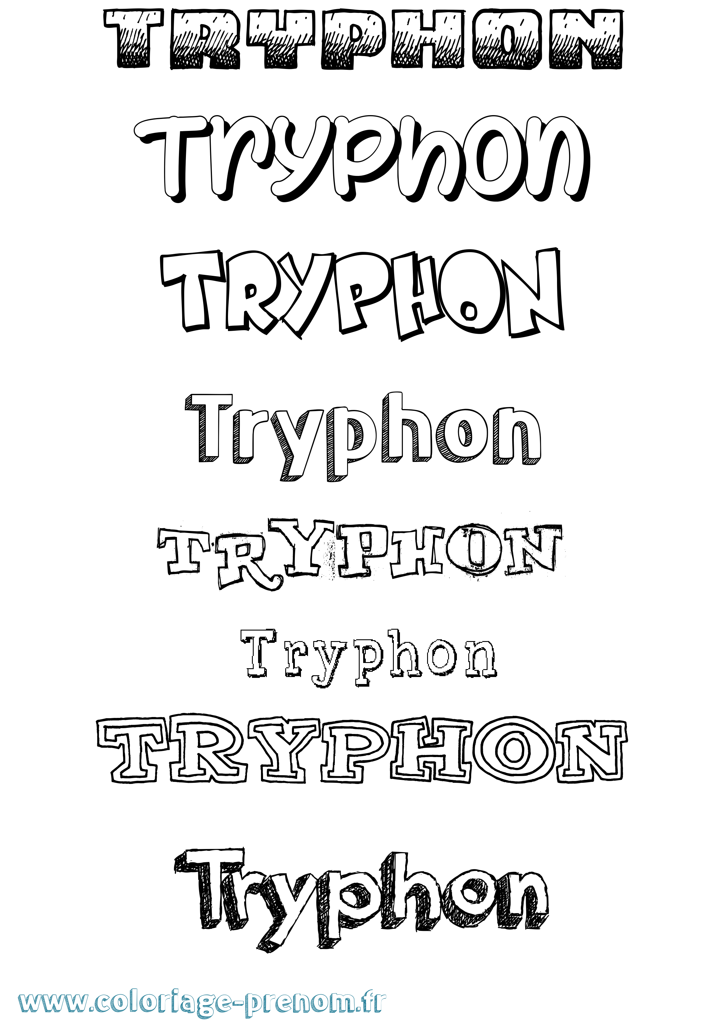 Coloriage prénom Tryphon Dessiné