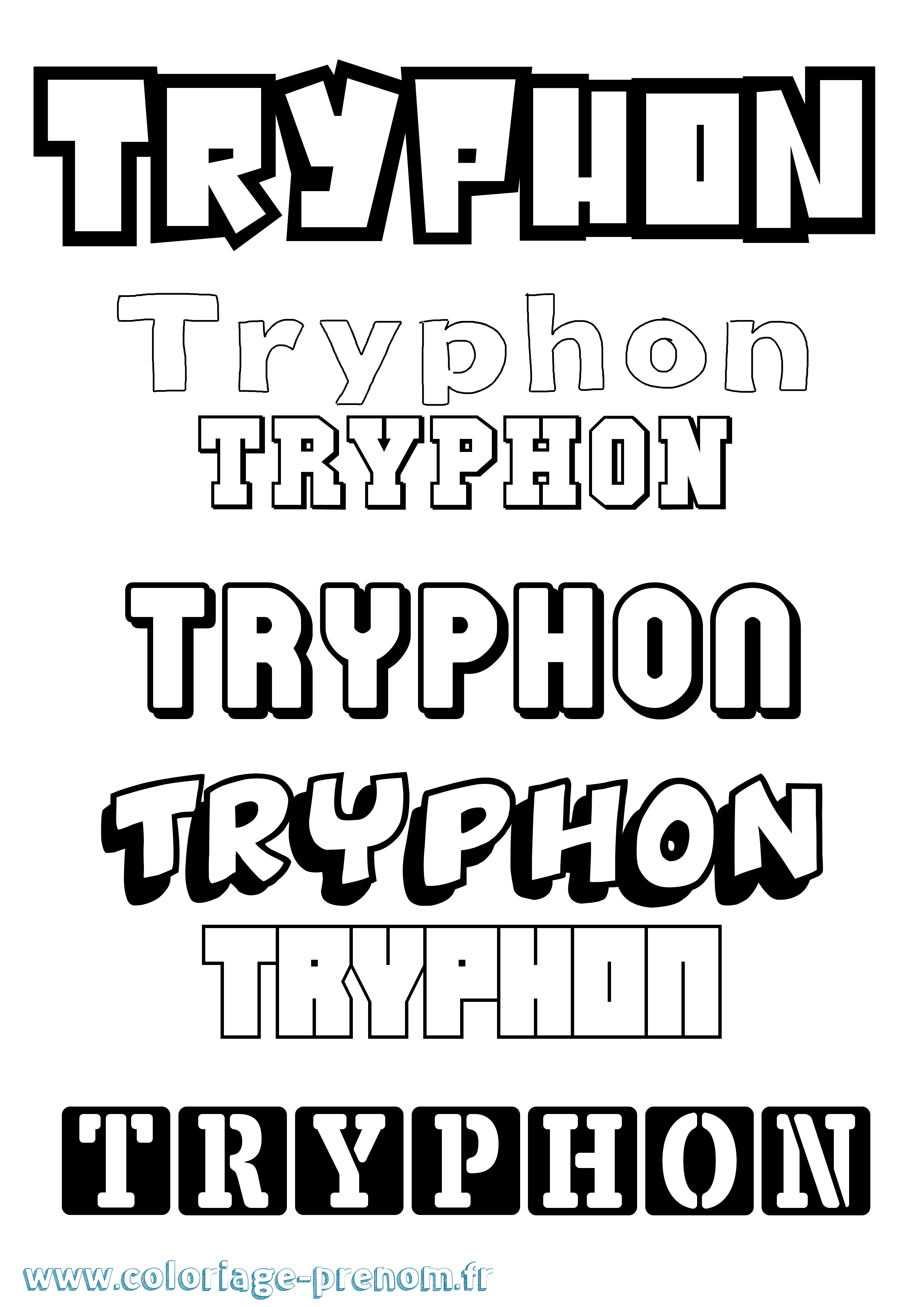 Coloriage prénom Tryphon Simple