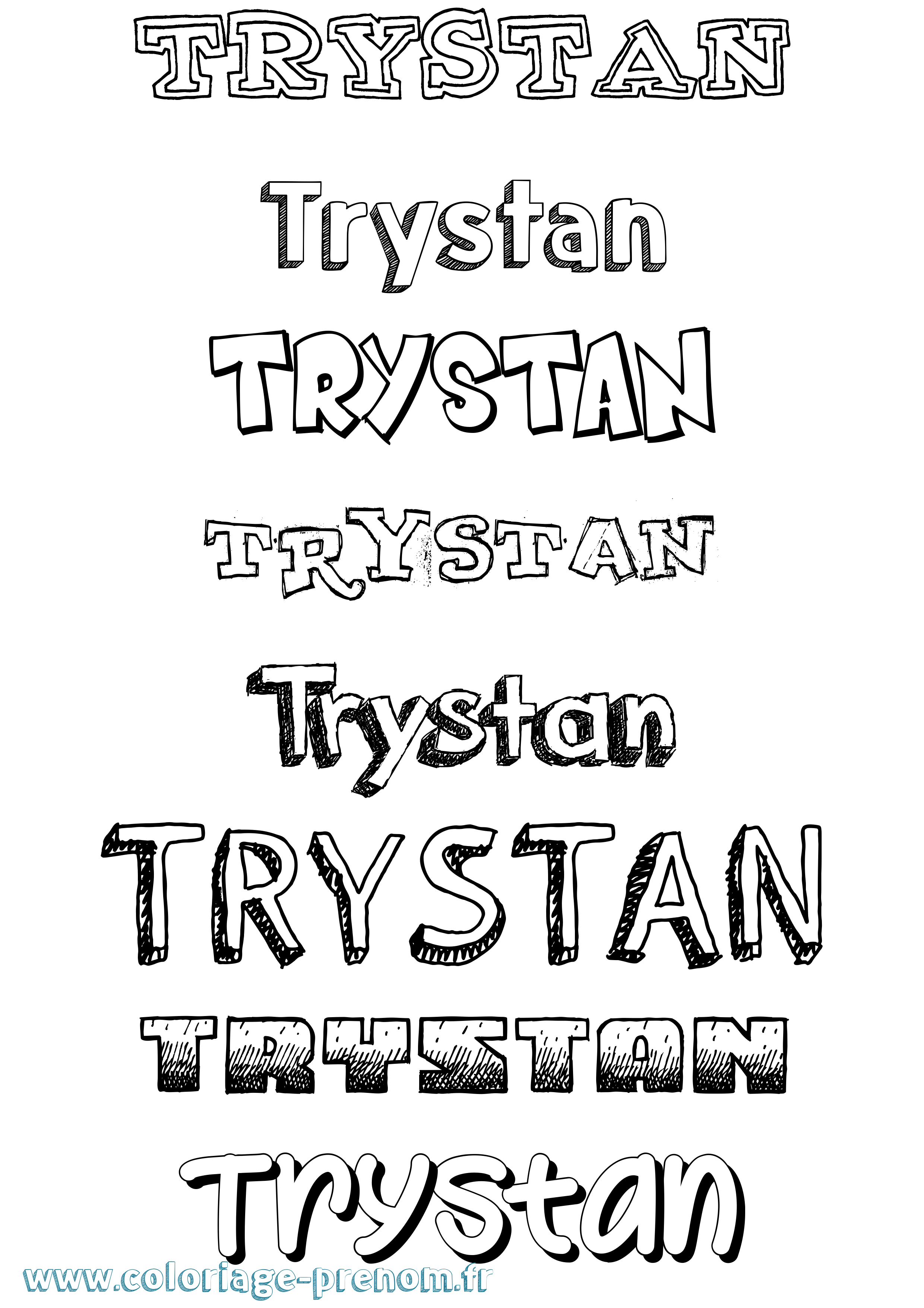Coloriage prénom Trystan Dessiné
