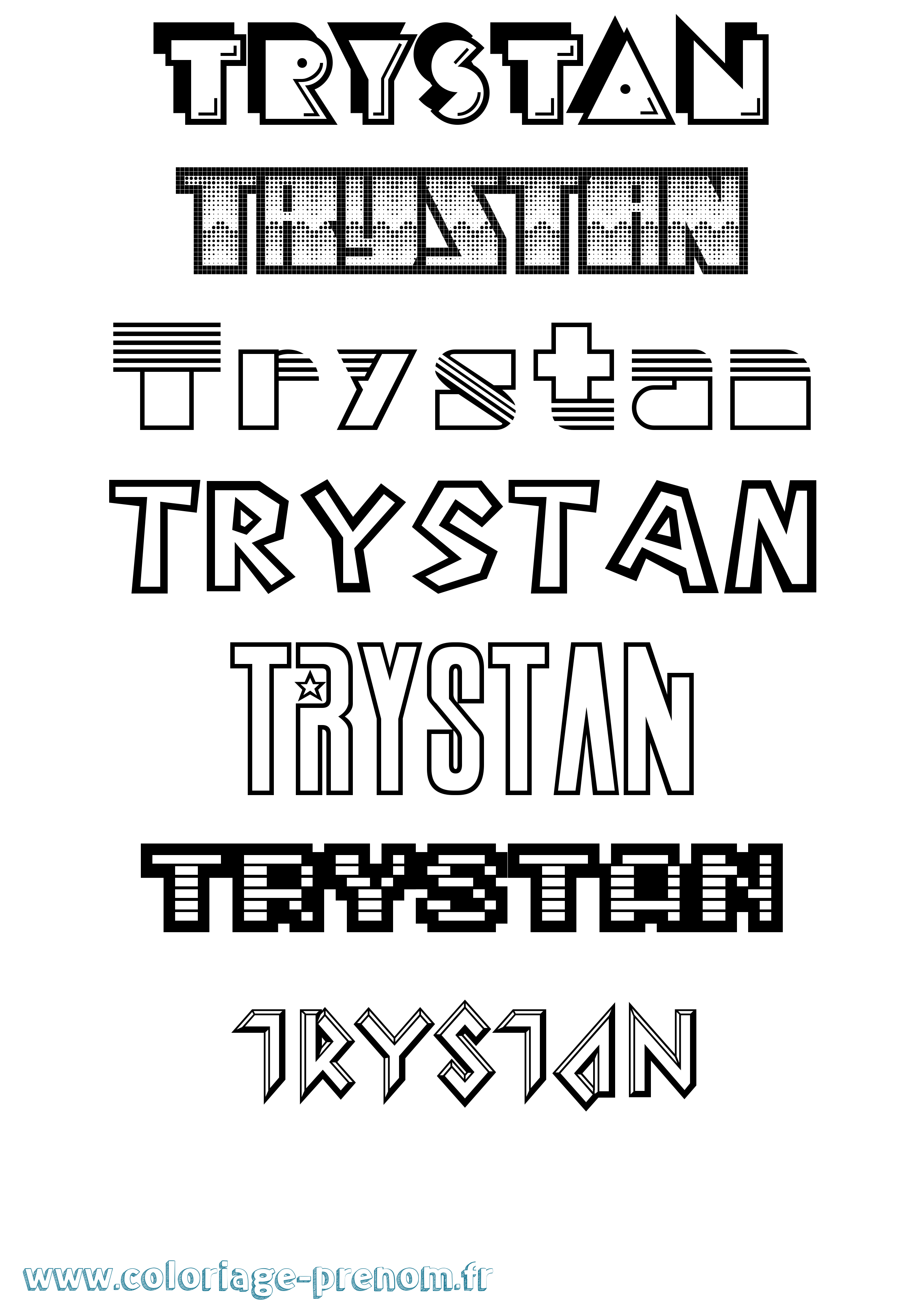 Coloriage prénom Trystan Jeux Vidéos