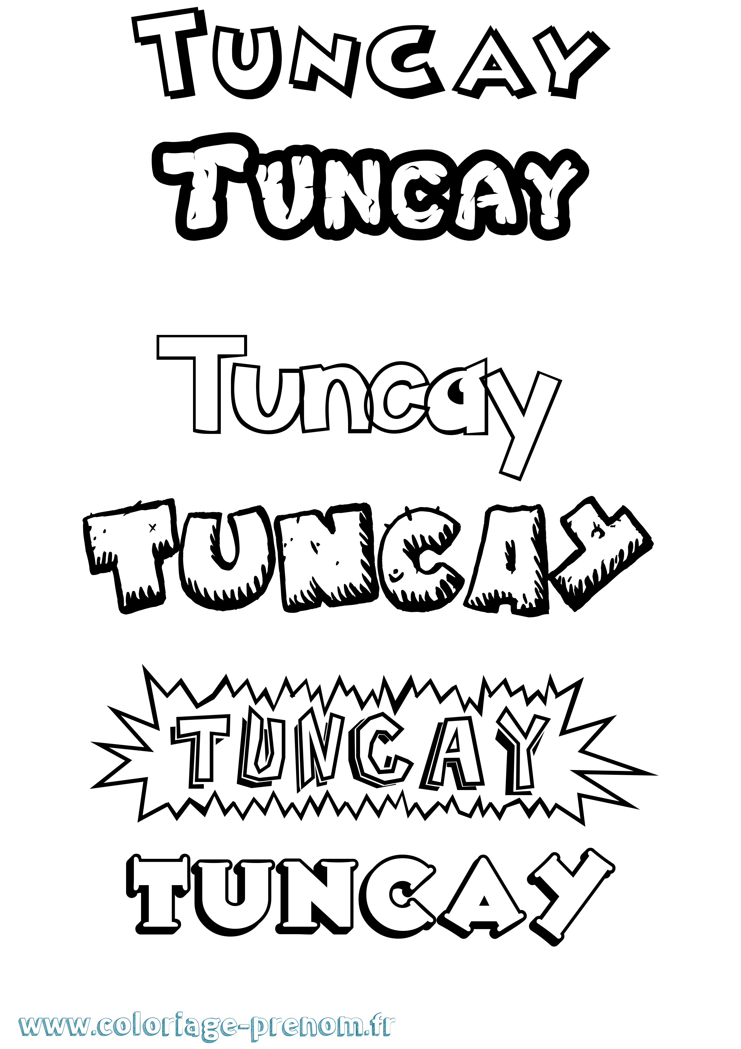 Coloriage Tuncay Dessin Animé Coloriage prénom Tuncay Dessin Animé
