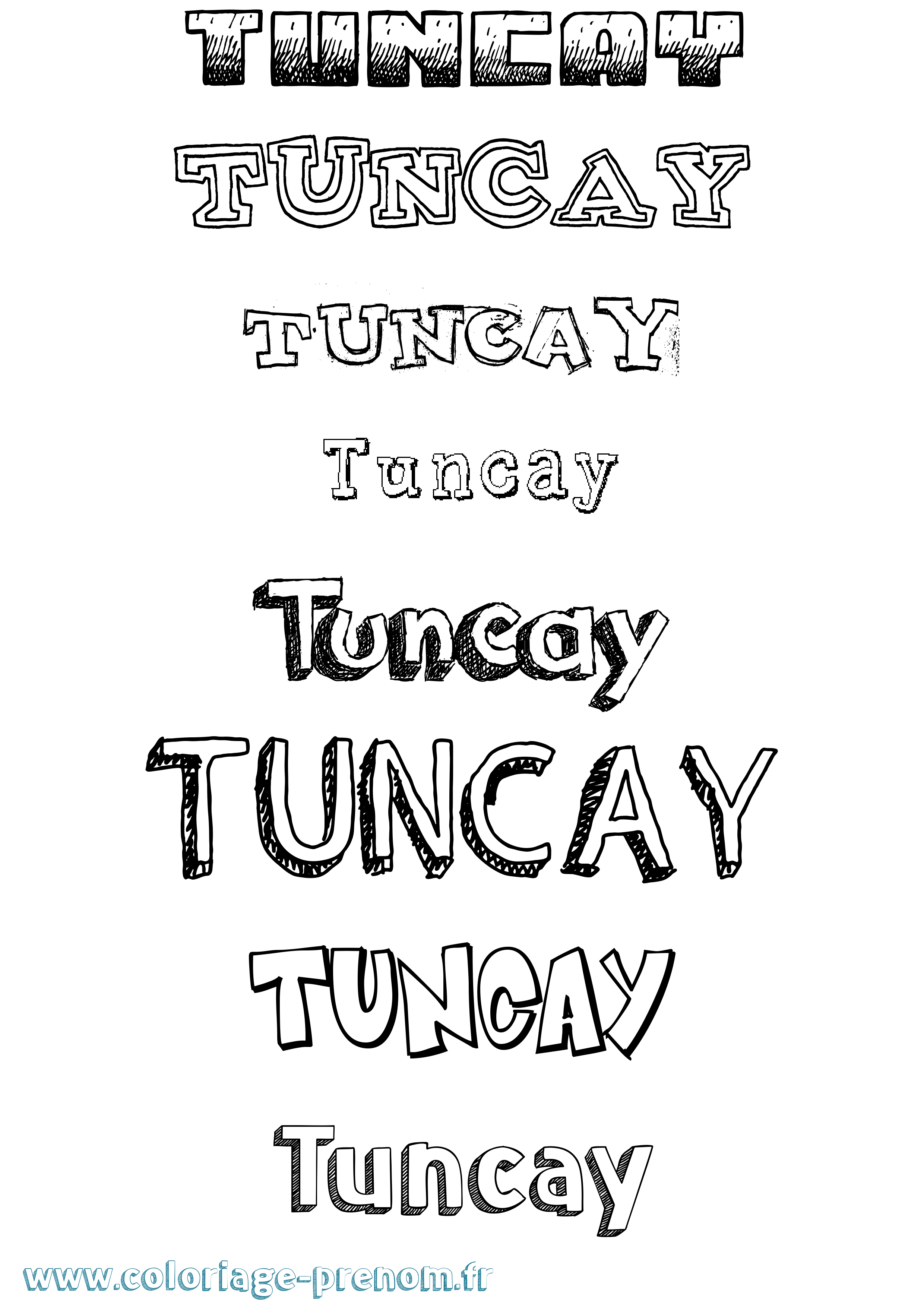 Coloriage Tuncay Dessiné Coloriage prénom Tuncay Dessiné