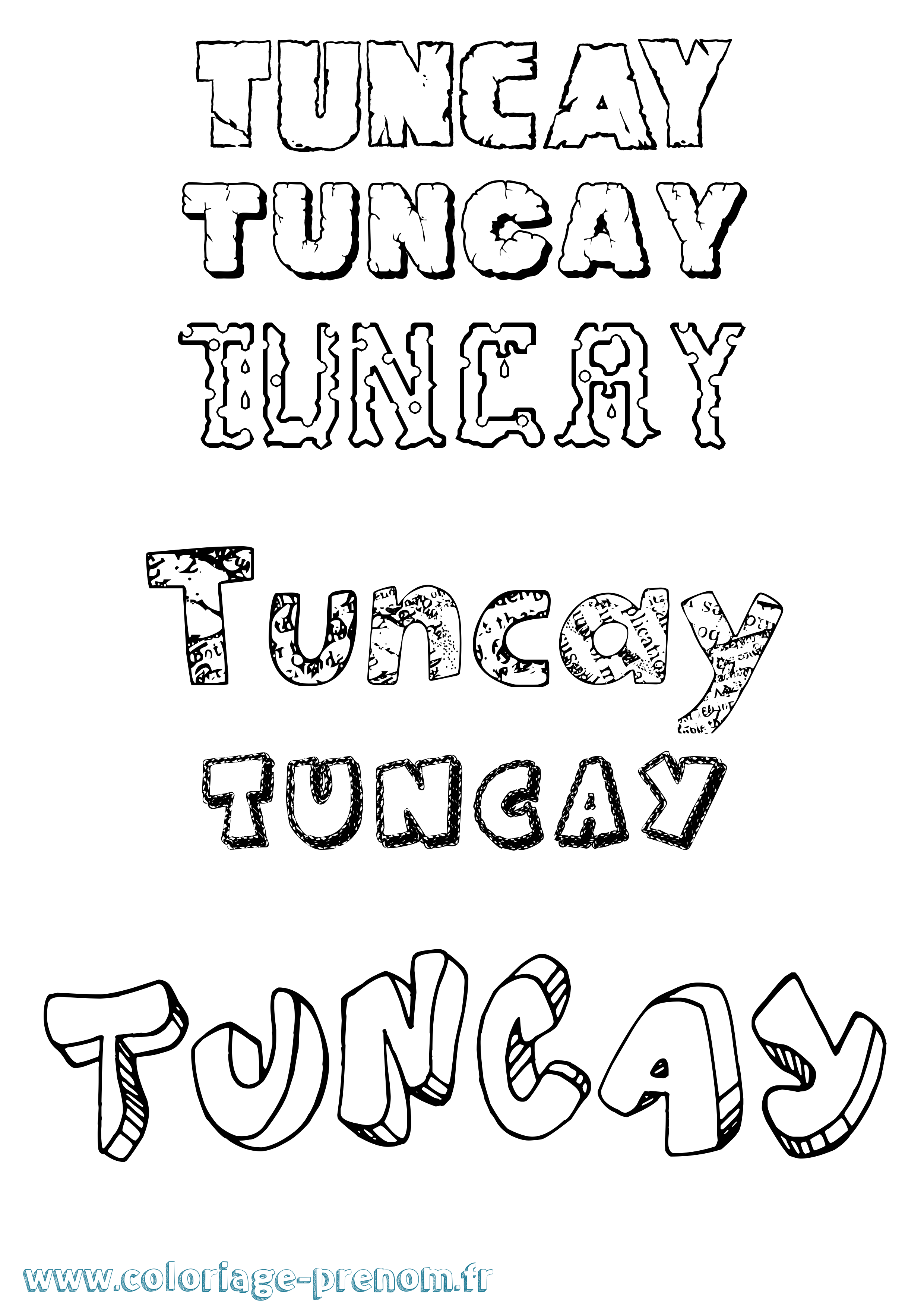 Coloriage Tuncay Destructuré Coloriage prénom Tuncay Destructuré