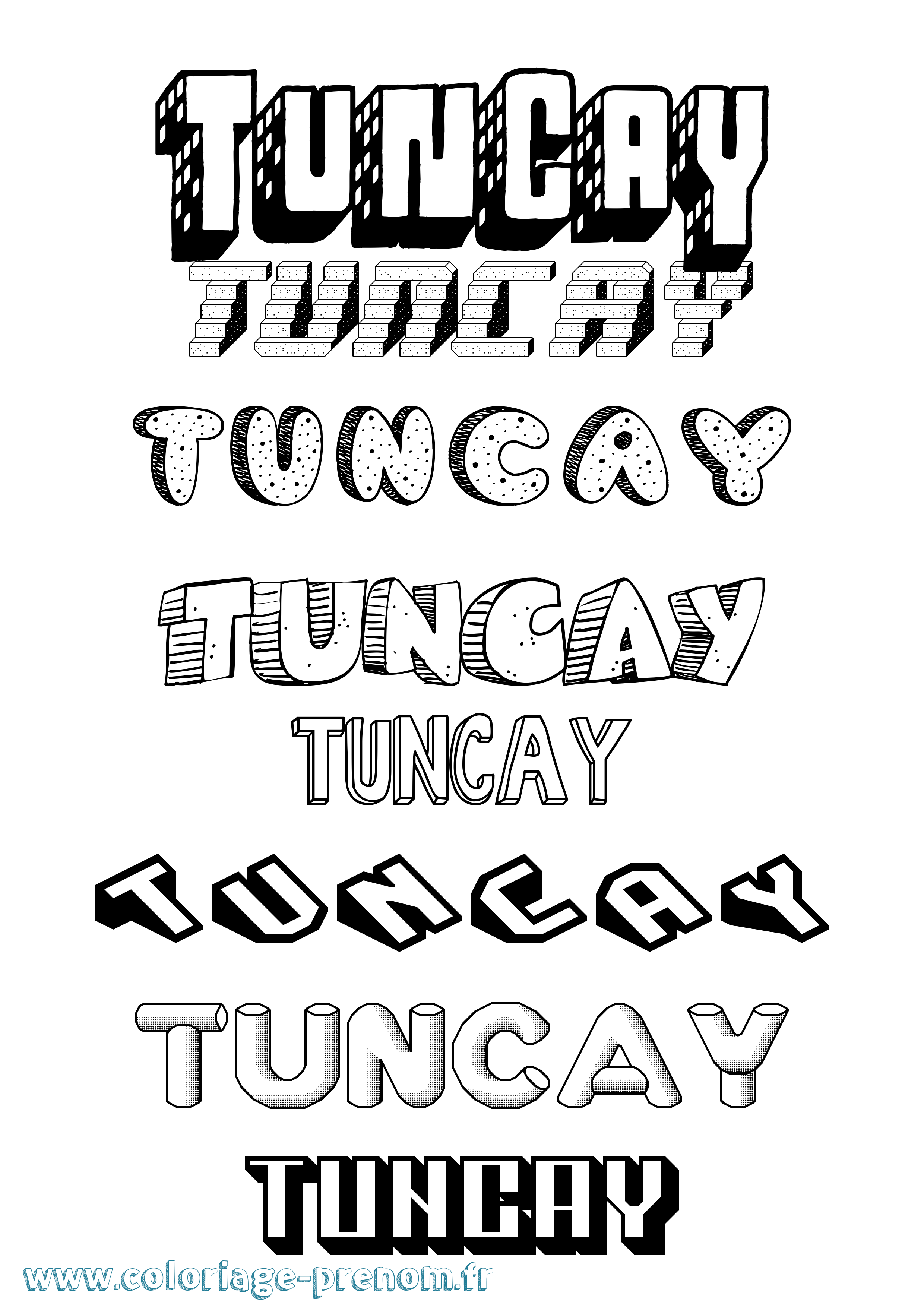 Coloriage Tuncay Effet 3D Coloriage prénom Tuncay Effet 3D