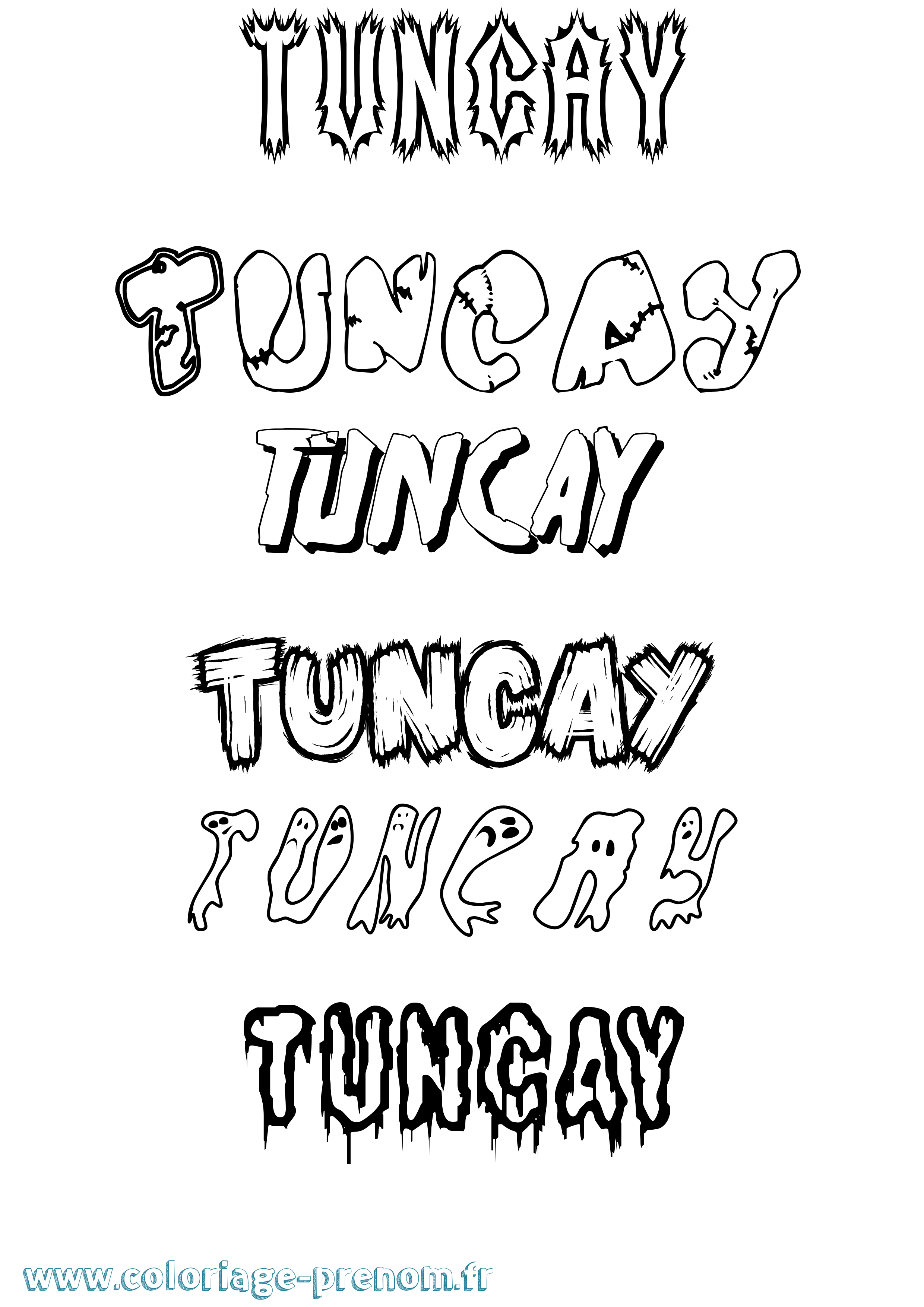 Coloriage Tuncay Frisson Coloriage prénom Tuncay Frisson