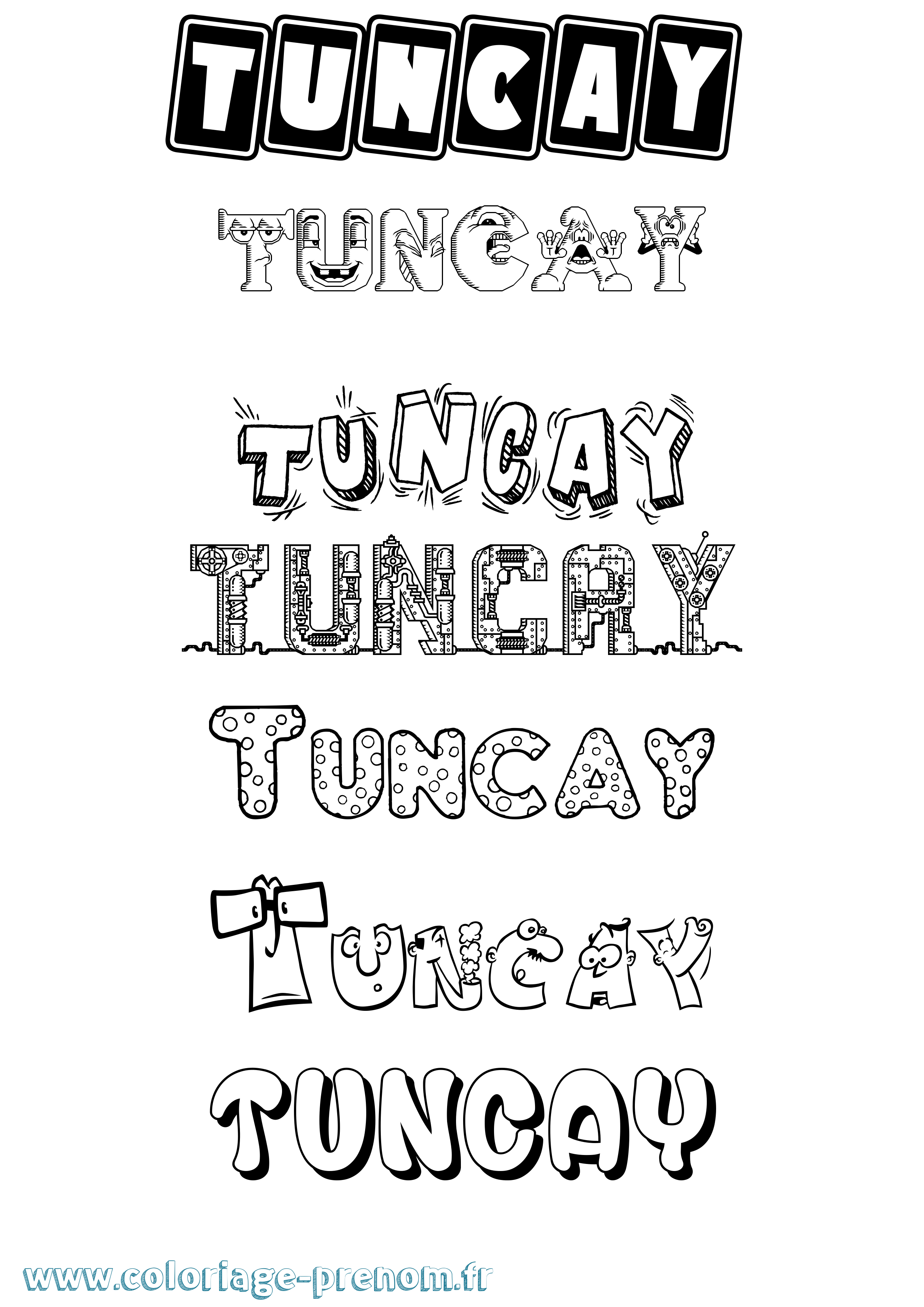 Coloriage Tuncay Fun Coloriage prénom Tuncay Fun