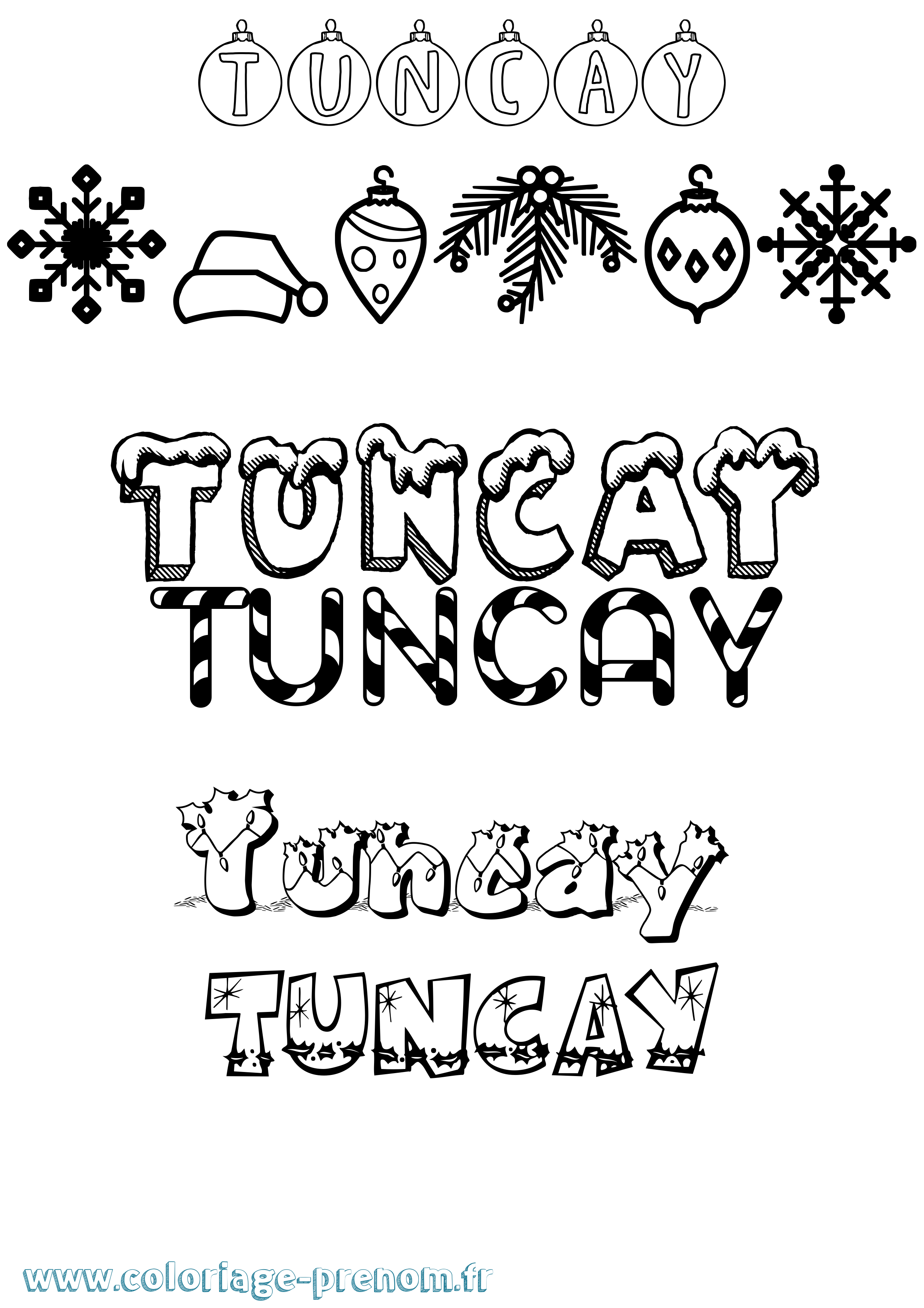 Coloriage Tuncay Noël Coloriage prénom Tuncay Noël