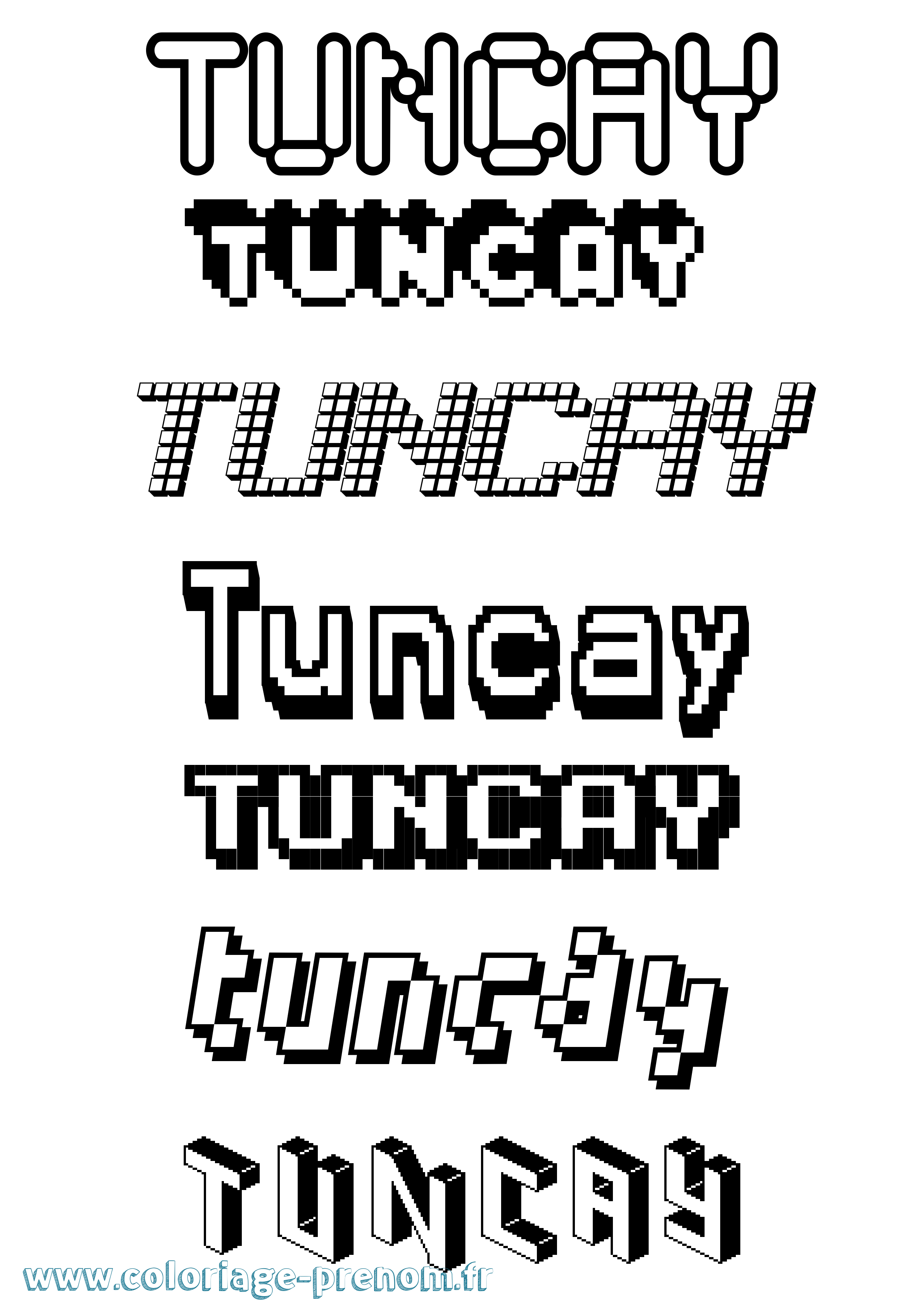 Coloriage Tuncay Pixel Coloriage prénom Tuncay Pixel