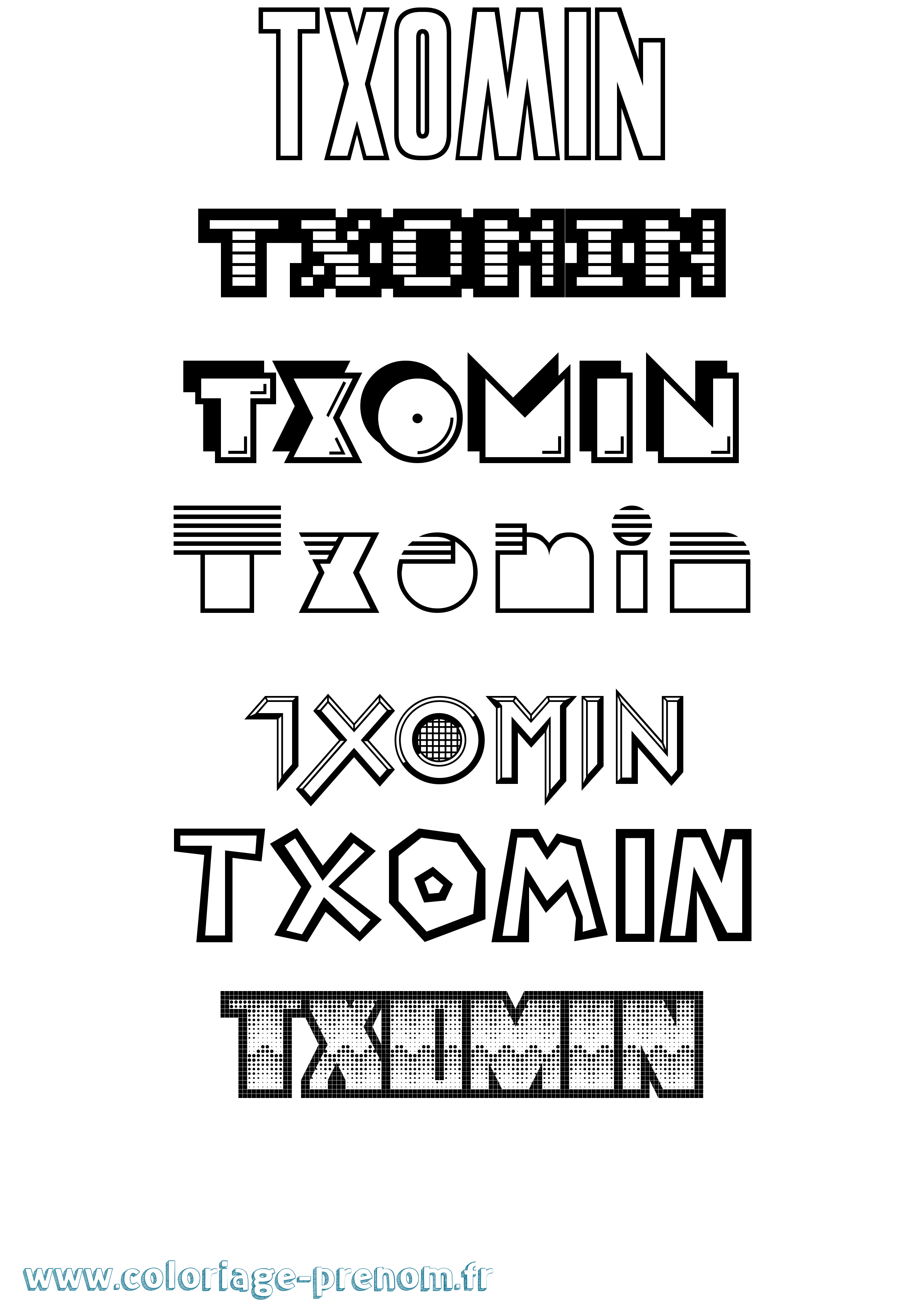 Coloriage Txomin Jeux Vidéos Coloriage prénom Txomin Jeux Vidéos