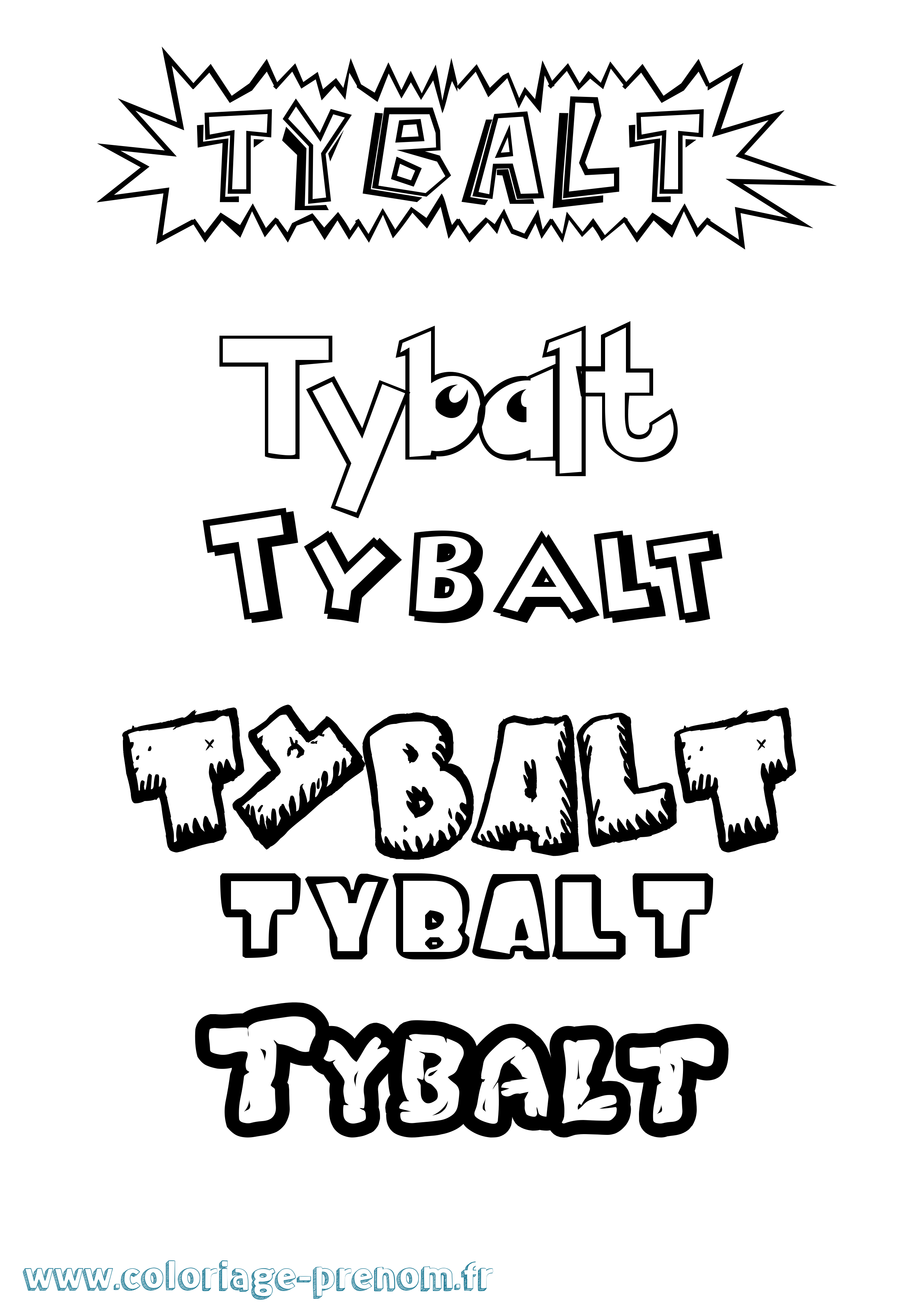 Coloriage prénom Tybalt