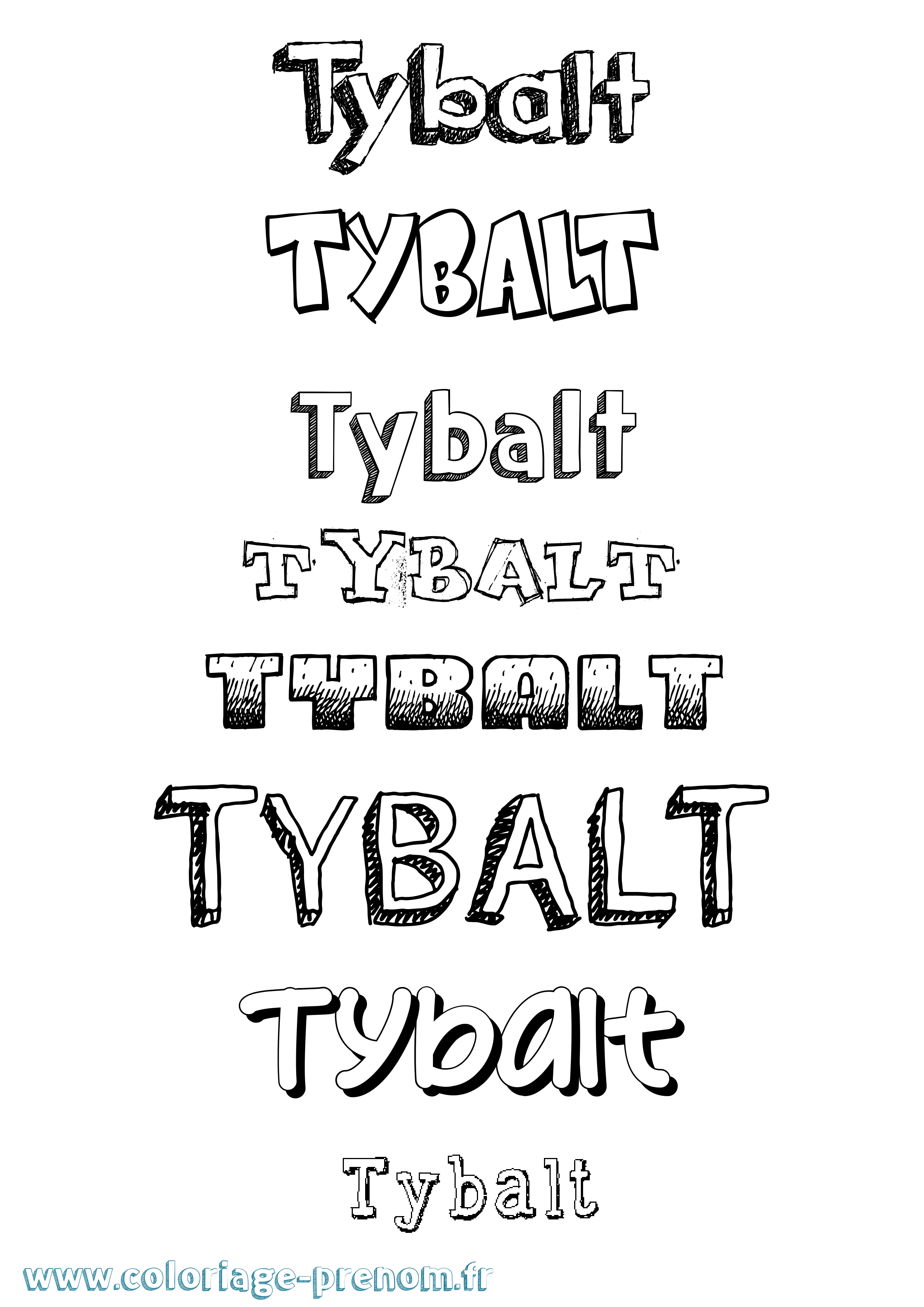 Coloriage prénom Tybalt