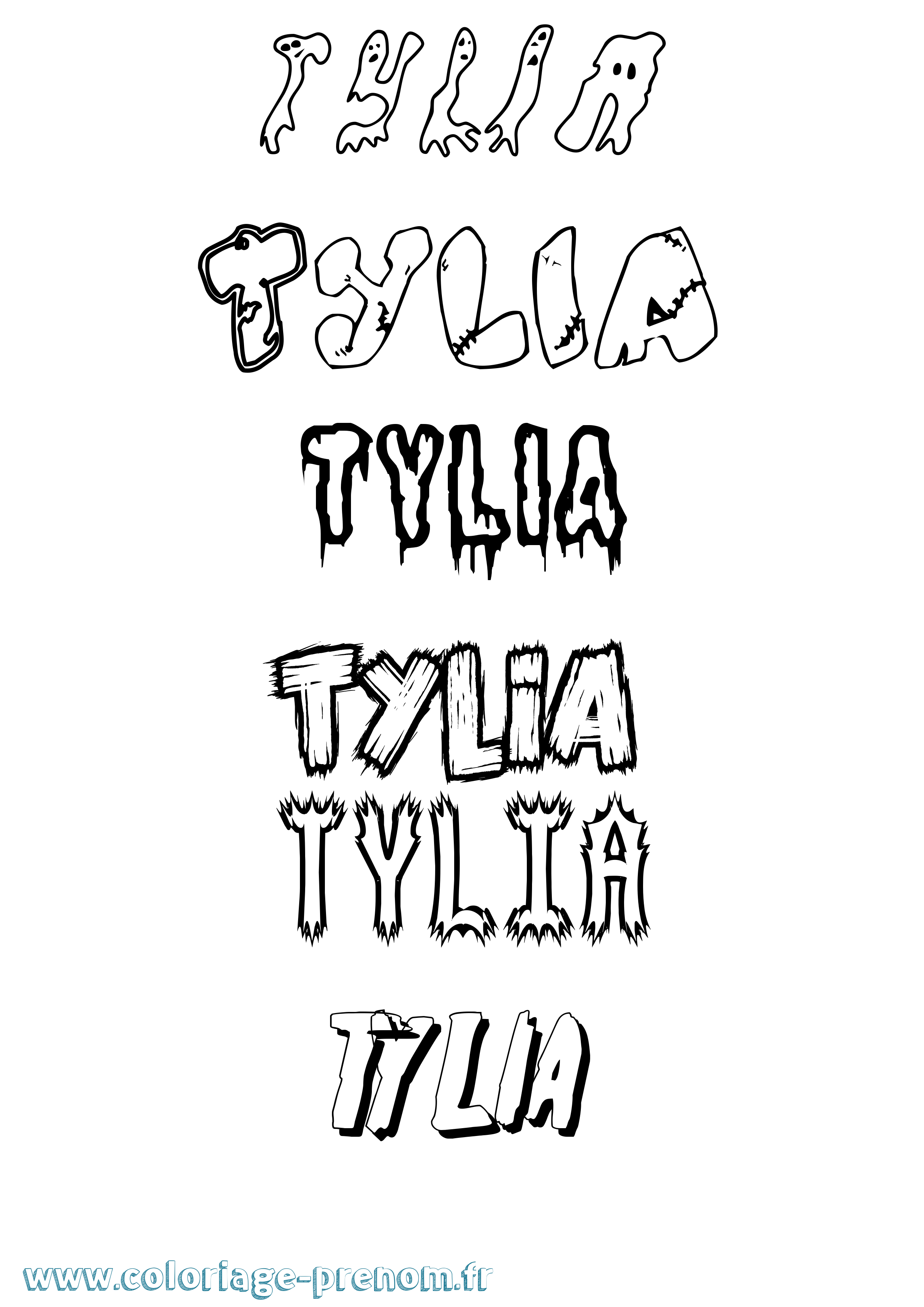 Coloriage prénom Tylia Frisson