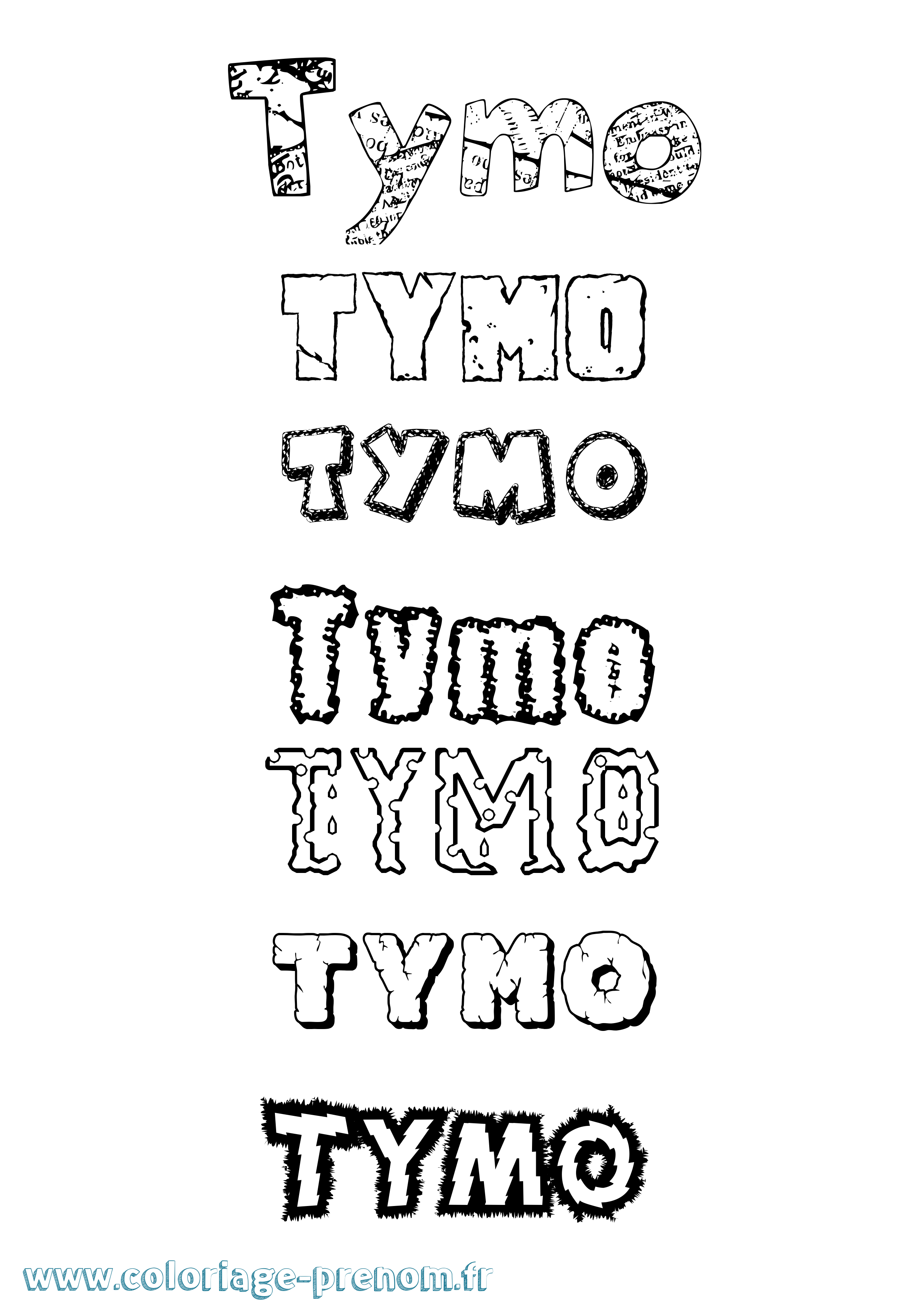 Coloriage Tymo Destructuré Coloriage prénom Tymo Destructuré